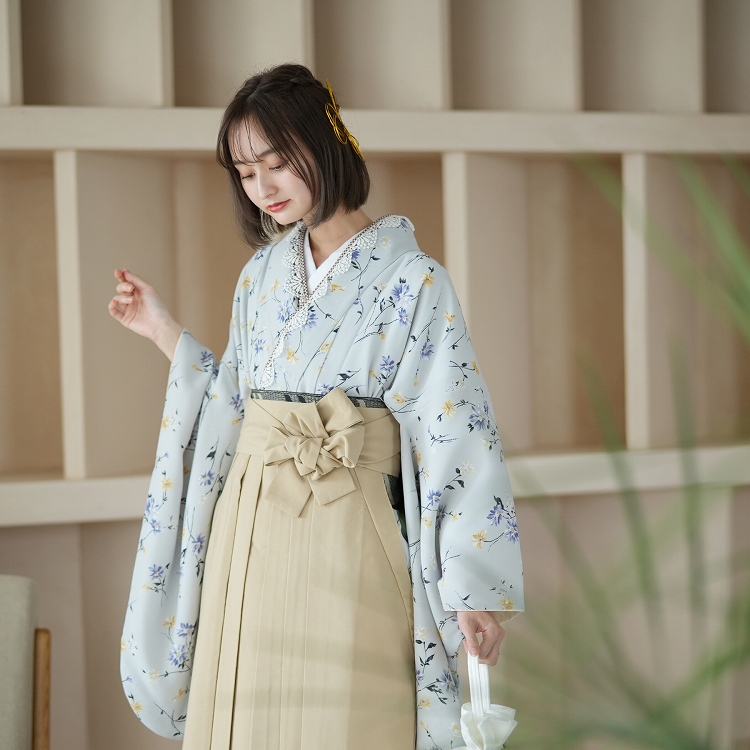 袴 卒業式 購入 2尺袖着物+袴の2点セット utatane レトロ 袴セット 花 
