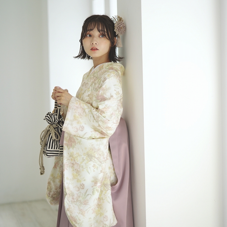 袴 卒業式 購入 2尺袖着物+袴の2点セット utatane レトロ 袴セット 花 