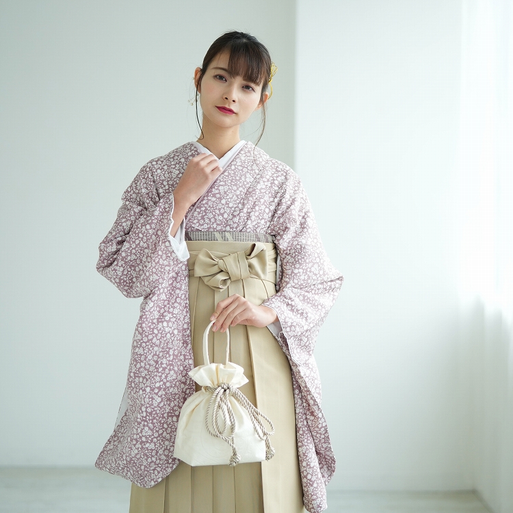 袴 卒業式 購入 2尺袖着物+袴の2点セット utatane レトロ 袴セット 花