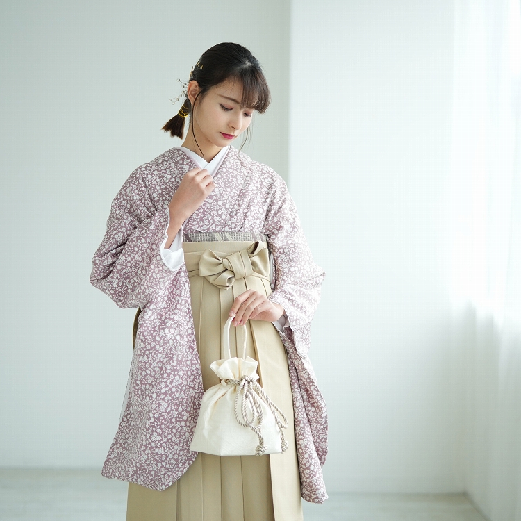 袴 卒業式 購入 2尺袖着物+袴の2点セット utatane レトロ 袴セット 花