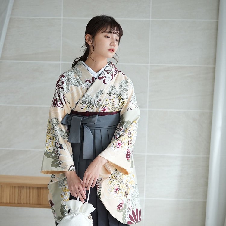 袴 卒業式 購入 2尺袖着物+袴の2点セット utatane 古典柄 レトロ