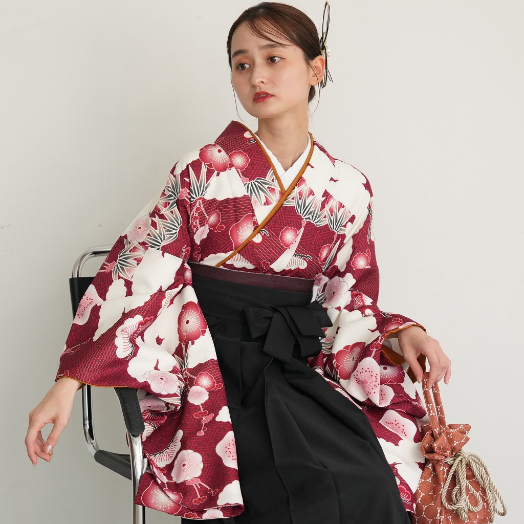 しつけ糸付新品【二尺袖着物単品】ひよこ商店洗える着物グリーン卒業式袴 1020660401_6fc27481-a1de-4cbb-