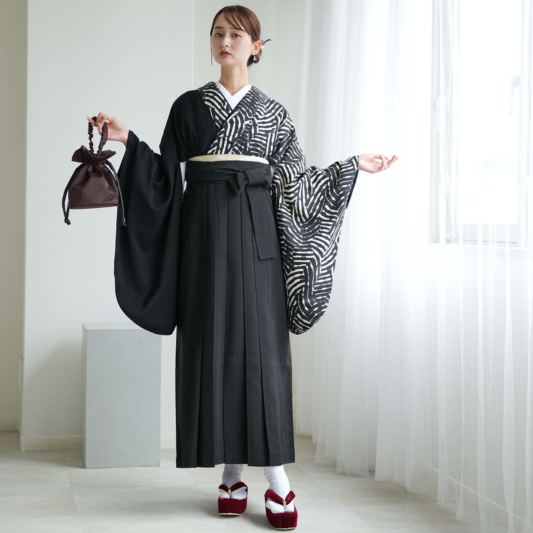 utatane 袴 卒業式 大学生 販売 袴と着物の2点セット 半身 ジオ