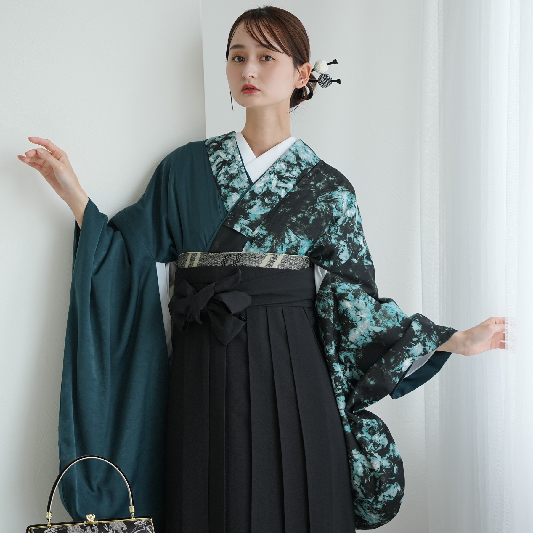 【utatane公式】アウトレット utatane 二尺袖着物 単品 袴 レンタル 卒業式 2尺袖着物 17点セット utatane 古典柄 レトロ