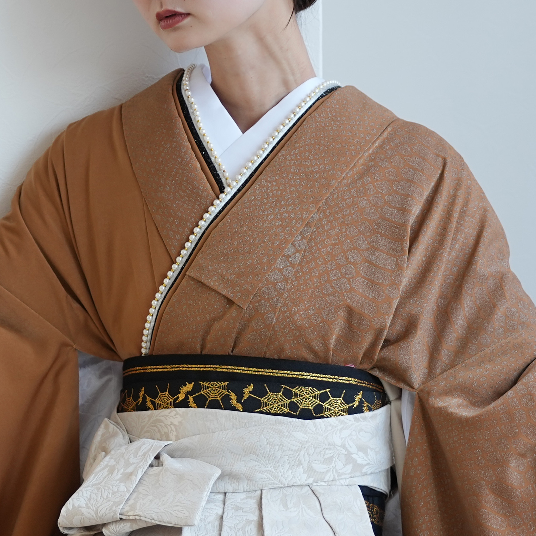 utatane 袴 卒業式 大学生 販売 袴と着物 2点セット 半身 月霞パイソン