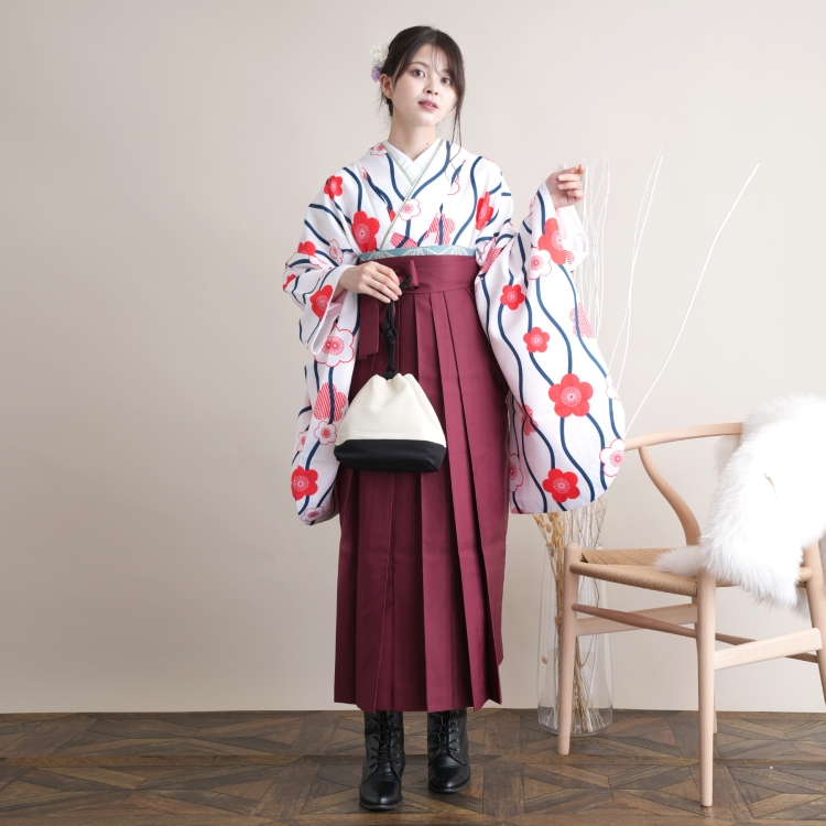 袴 卒業式 中古 女性 リサイクル着物セット 二尺袖着物 袴と着物の2点