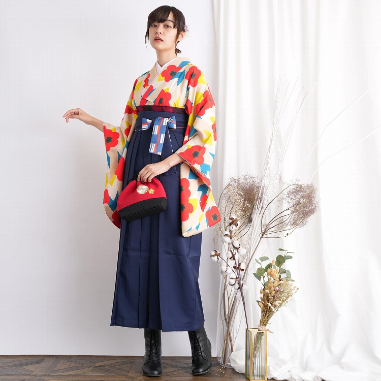 袴 中古 女性 リサイクル着物セット販売 2尺袖着物 袴 2点セット