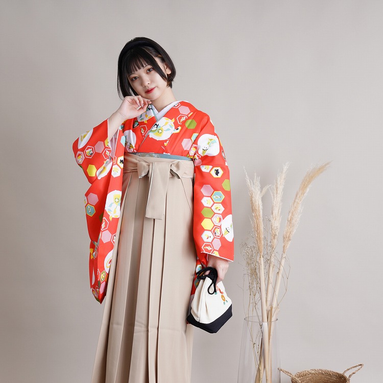 袴 卒業式 中古 女性 販売 2尺袖着物 着物と袴の2点セット レトロ 袴
