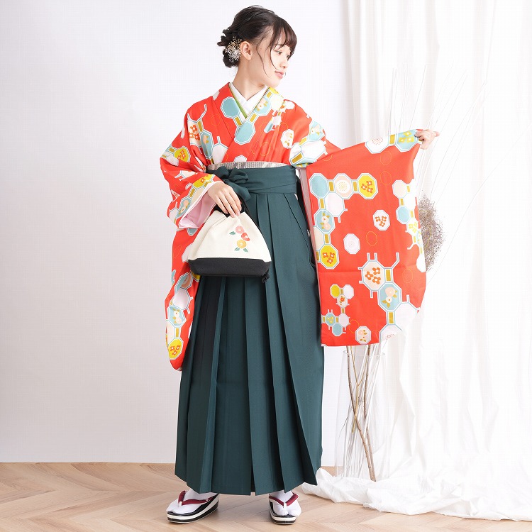 袴 卒業式 中古 女性 販売 2尺袖着物 着物と袴の2点セット レトロ 袴