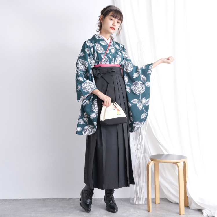 袴 卒業式 中古 女性 リサイクル着物セット 2尺袖着物 袴と着物の2点 
