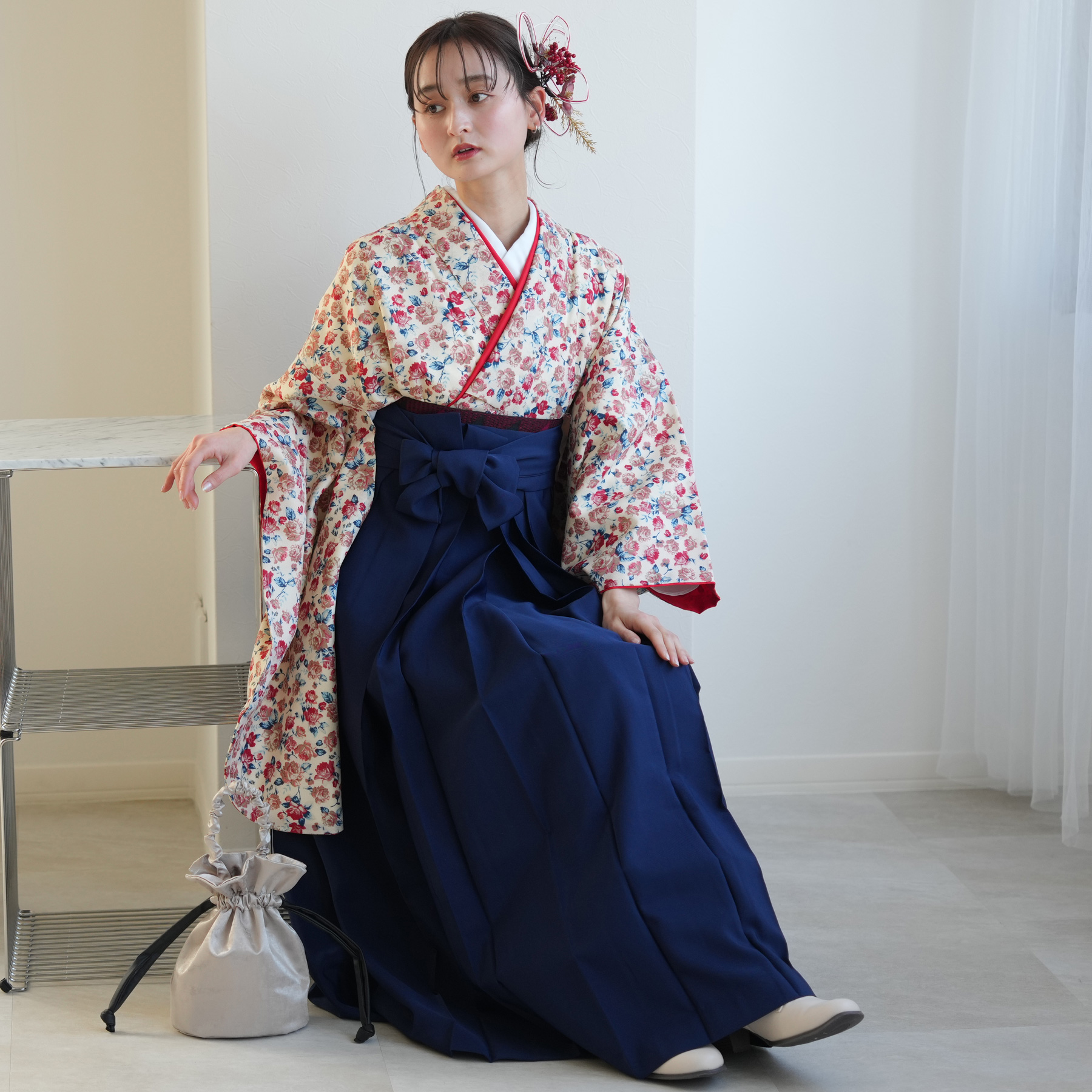 袴 中古 販売 卒業式 着物と袴の2点セット リサイクル着物セット 二尺