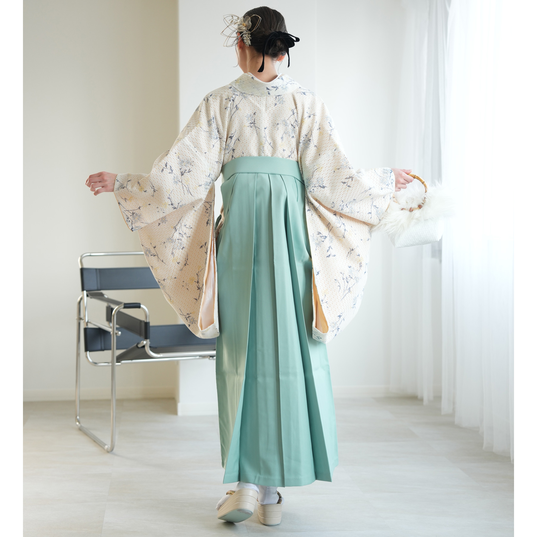 Utatane　二尺袖着物と袴　卒業式　サイズ95 袴 レンタル 卒業式 2尺袖着物 二尺袖 17点セット JAPAN STYLE 古典