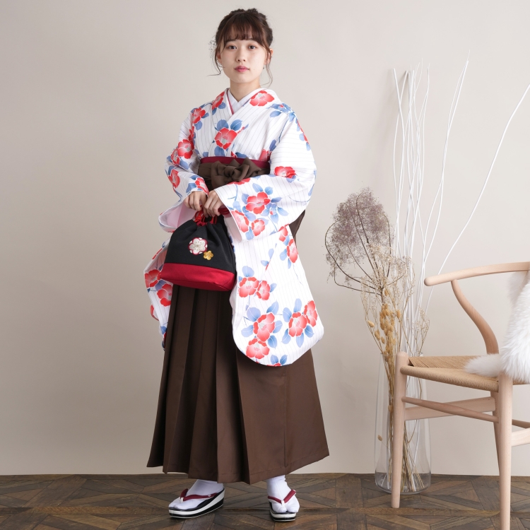 袴 卒業式 中古 女性 リサイクル着物セット 二尺袖着物 袴と着物の2点 