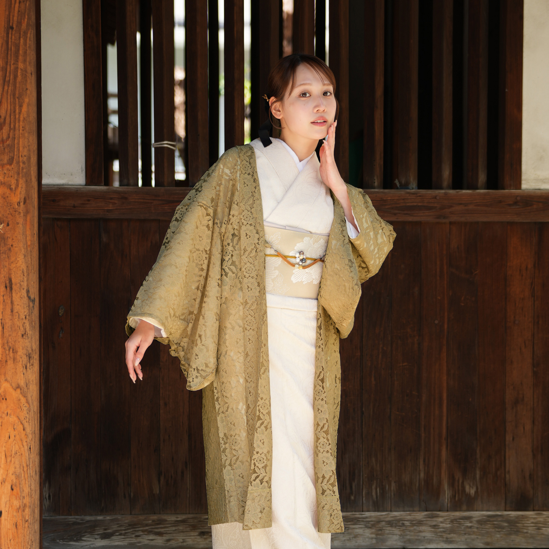 女仕立て 羽織 麻素材 ベージュ 【公式通販】
