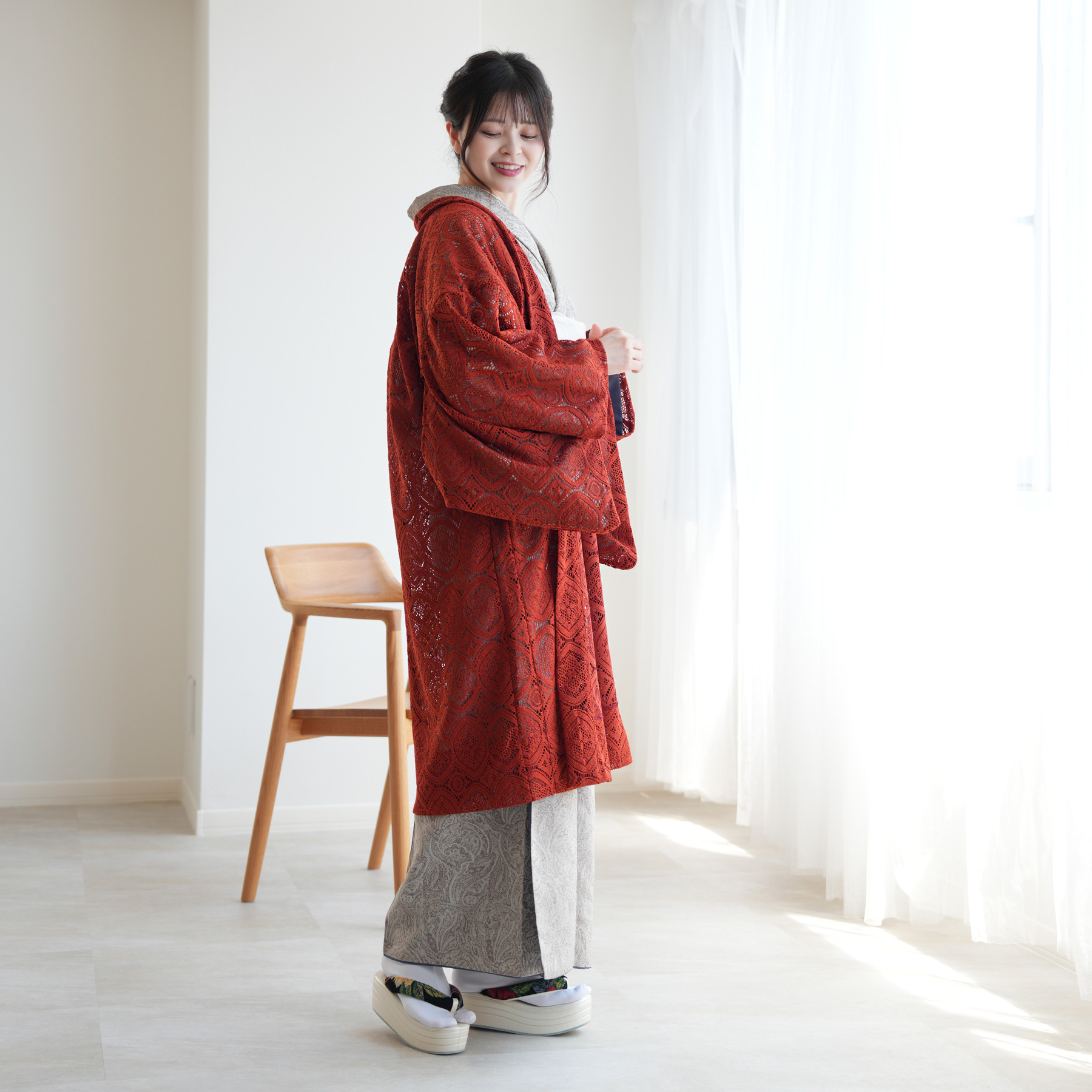 送料込　gouk　長方形羽織 gouk 長方形羽織り PUR-BK - メルカリ