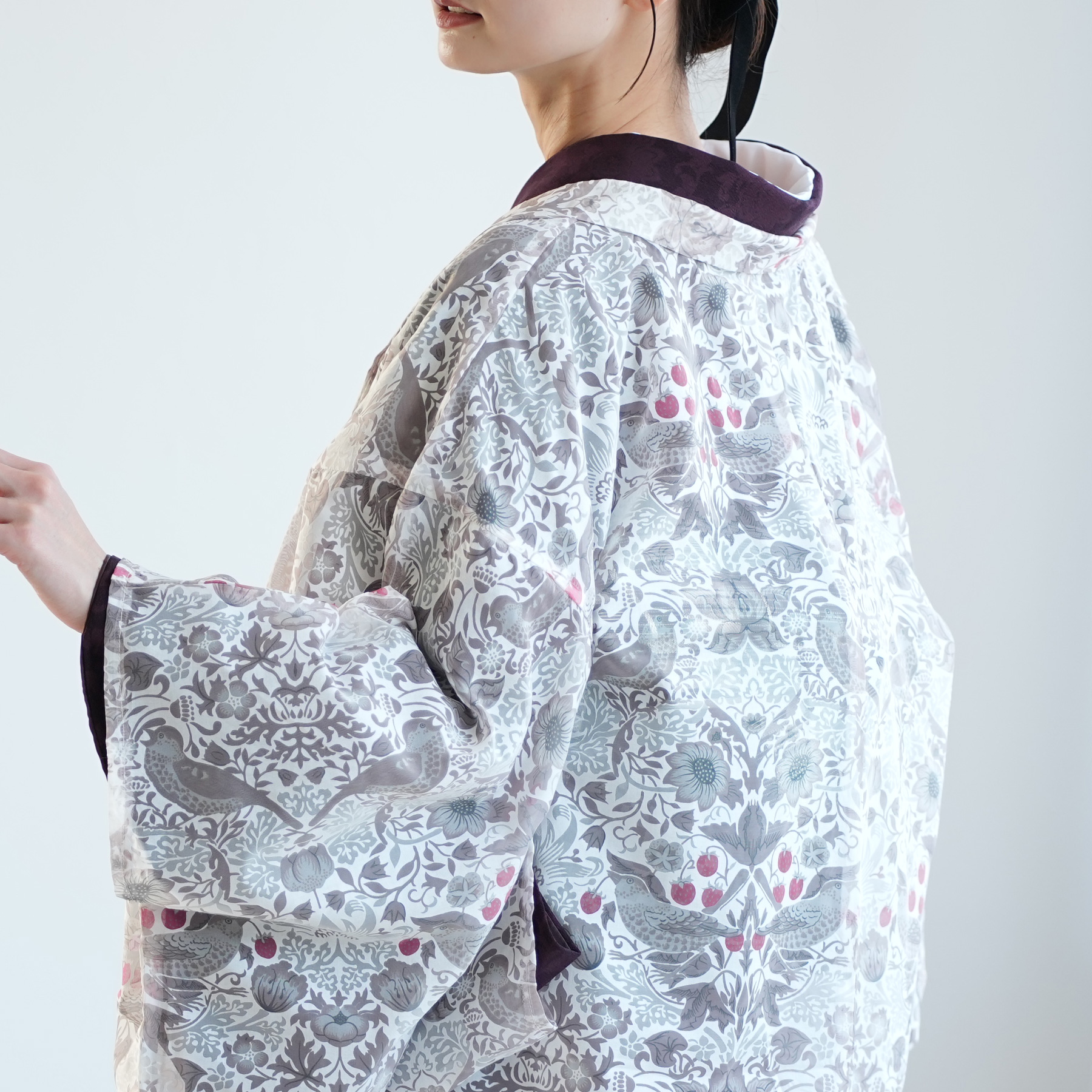 羽織 着物 レディース ニコアンティーク Strawberry Thief(イチゴ泥棒