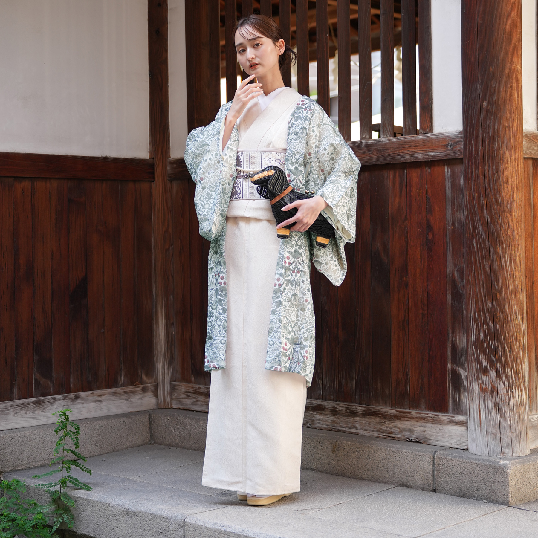 羽織 着物 レディース ニコアンティーク Strawberry Thief (イチゴ泥棒