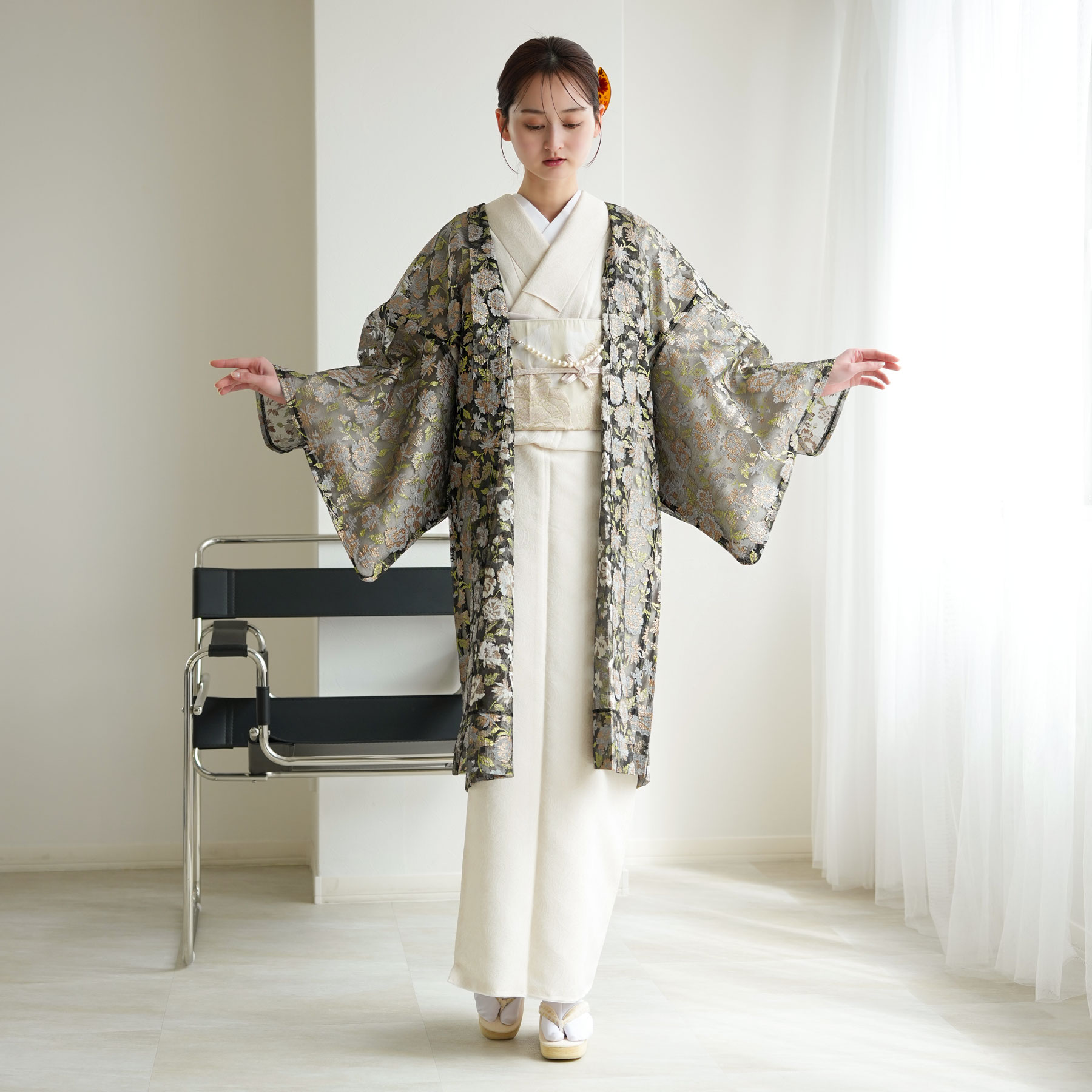 服/ファッション 着物 レディース 着物風 レディース（ファッション）（色：ブラック系）のおすすめ人気