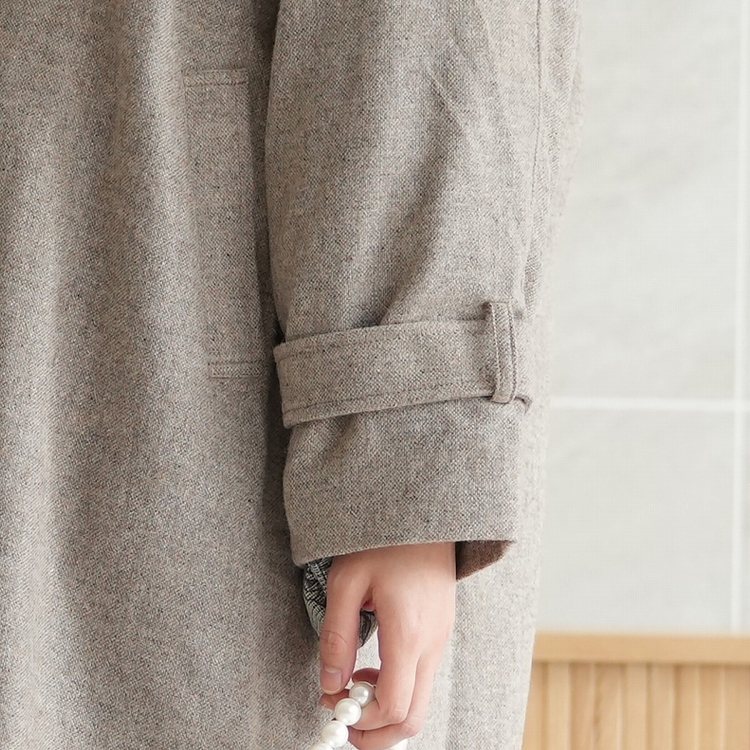 utatane コート レディース ロング ステンカラー ウール混 秋 冬