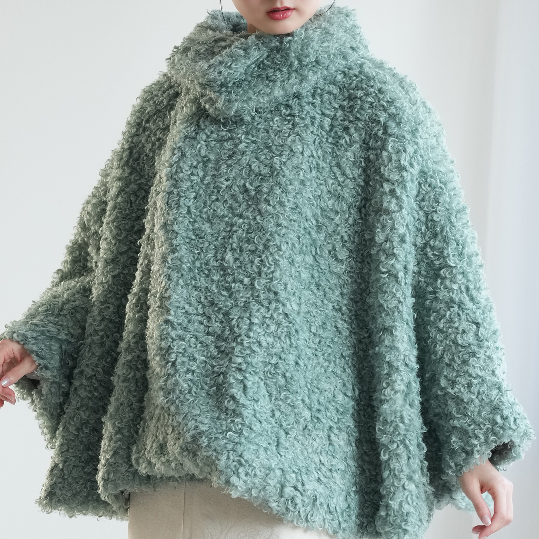 着物コート ケープ 冬 レディース ニコアンティーク プードルファー