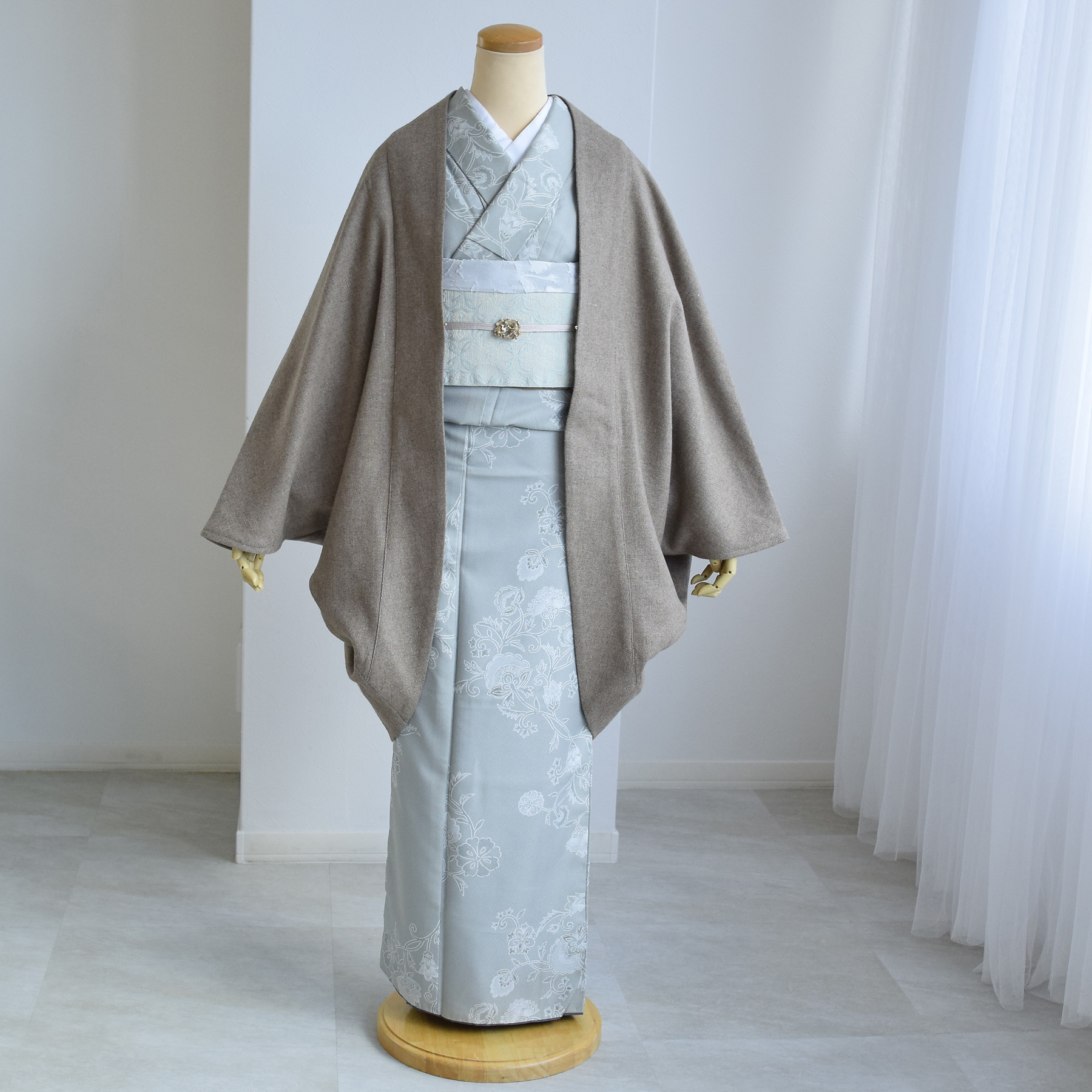 新同✩ミンク✩ドルマン型✩和装コート✩着物✩和装洋装どちらでもOK✩ファーコート 和装コート 着物コート レディース JAPAN MODE 日本製 ウール ドルマン