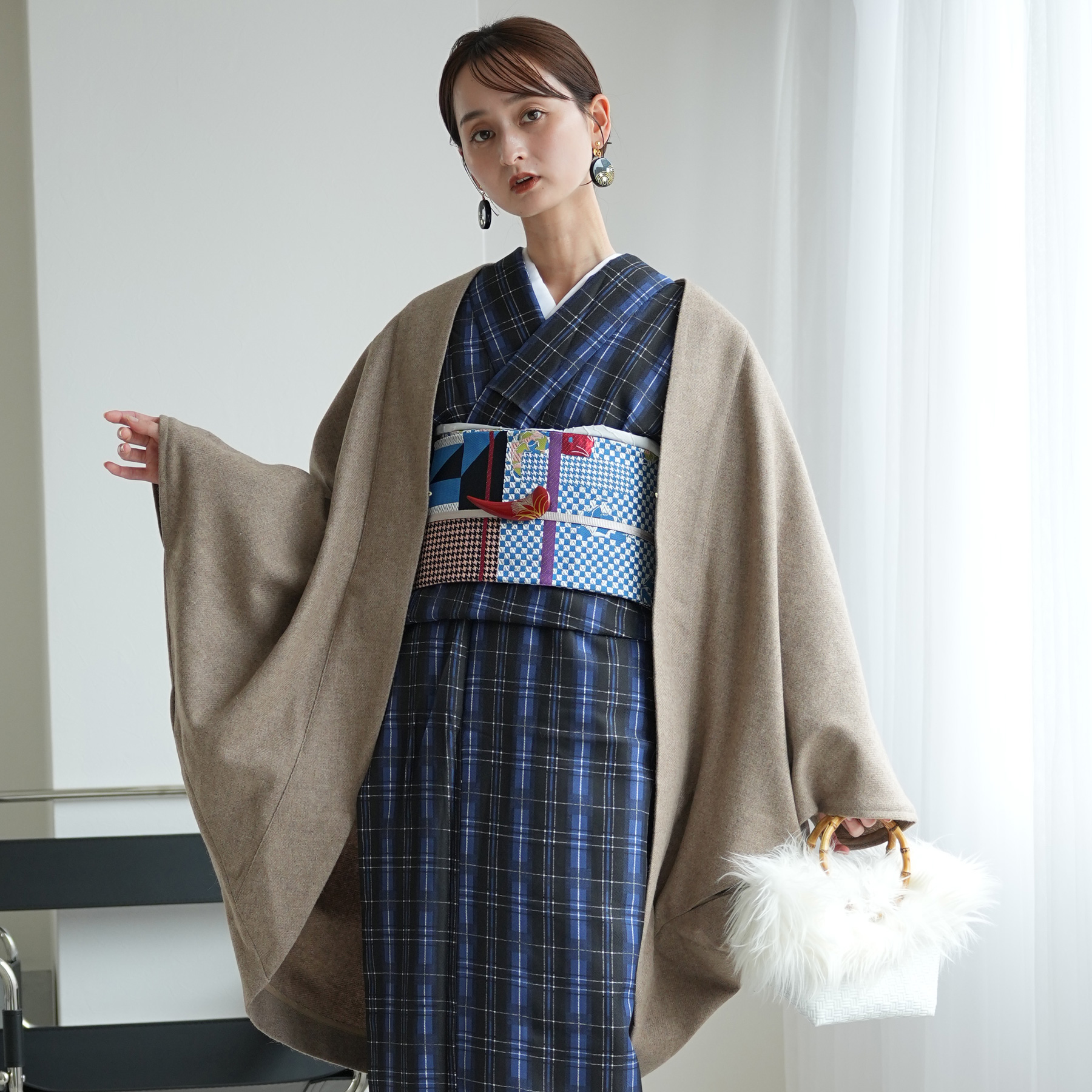 和装コート 着物コート レディース JAPAN MODE 日本製 ウール ドルマン