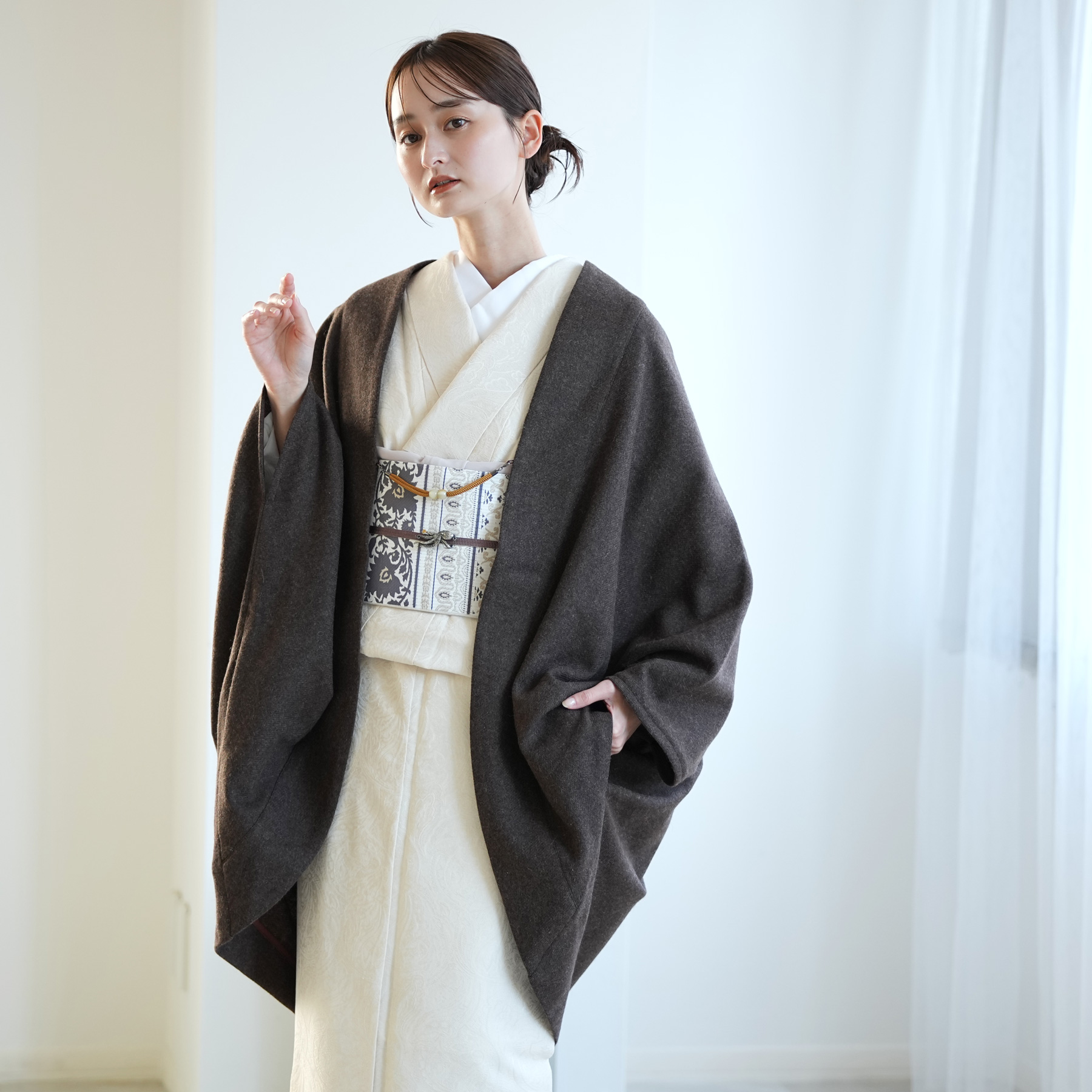 和装コート 着物コート レディース JAPAN MODE 日本製 ウール ドルマン