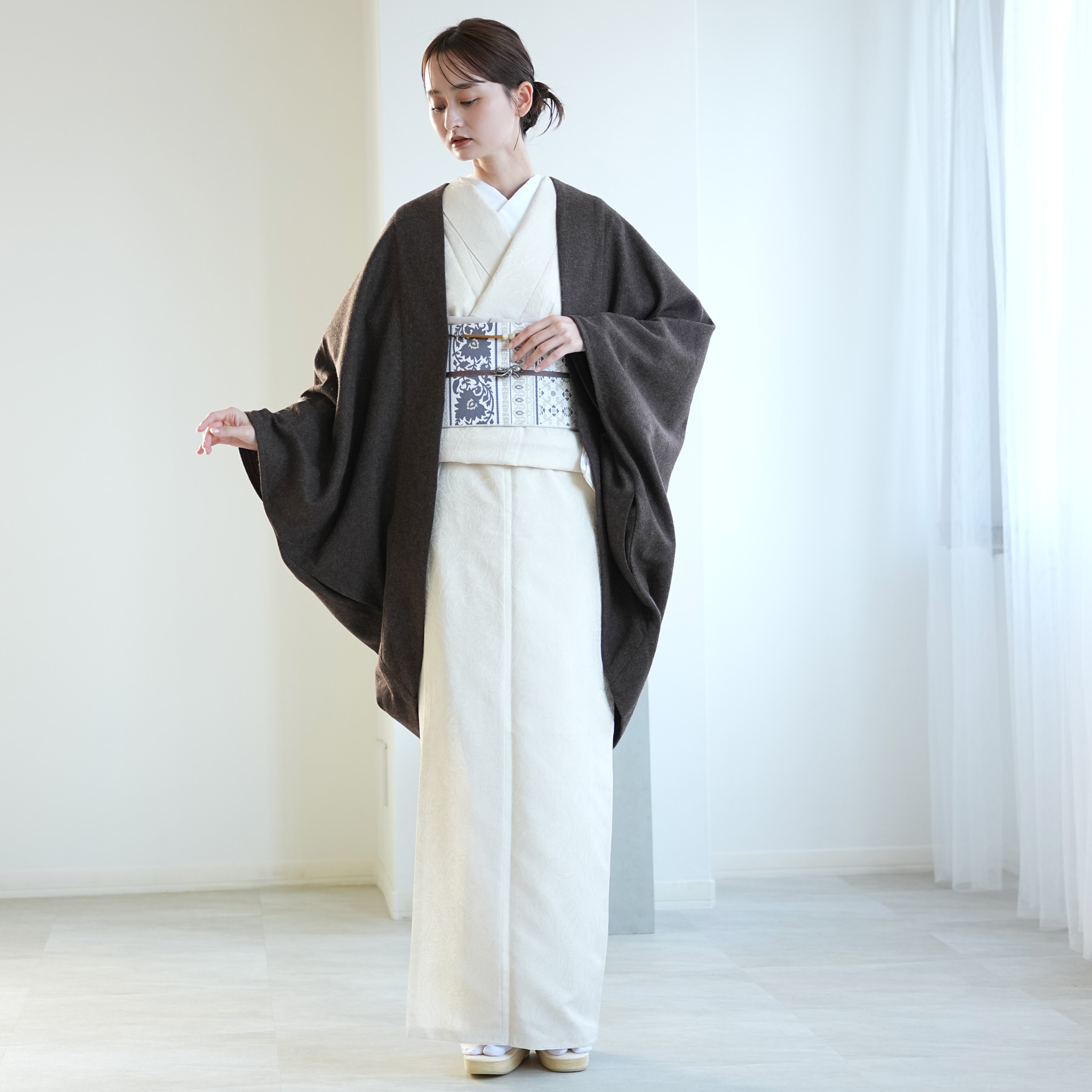 新同✩ミンク✩ドルマン型✩和装コート✩着物✩和装洋装どちらでもOK✩ファーコート 和装コート 着物コート レディース JAPAN MODE 日本製 ウール ドルマン