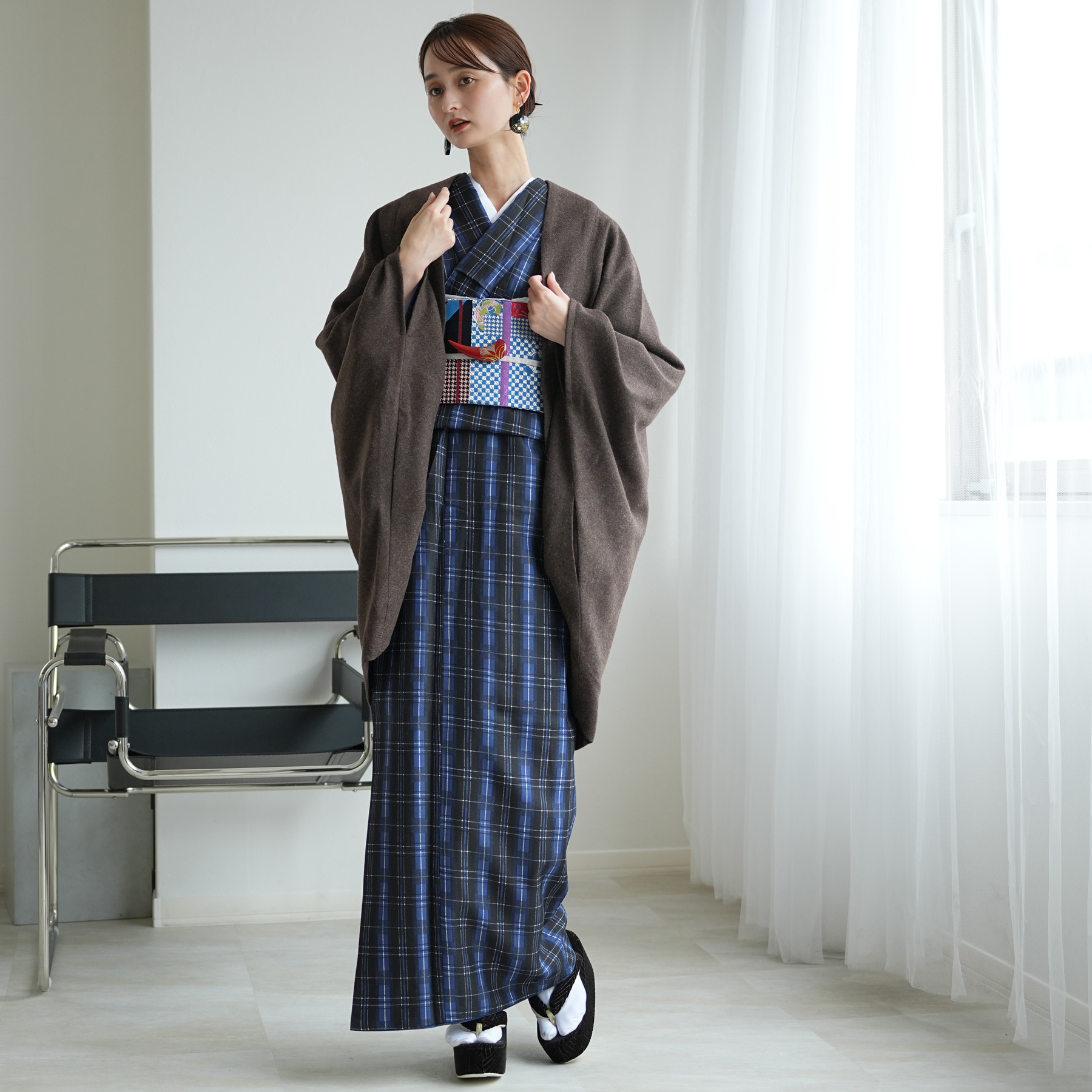 新同✩ミンク✩ドルマン型✩和装コート✩着物✩和装洋装どちらでもOK✩ファーコート 和装コート 着物コート レディース JAPAN MODE 日本製 ウール ドルマン