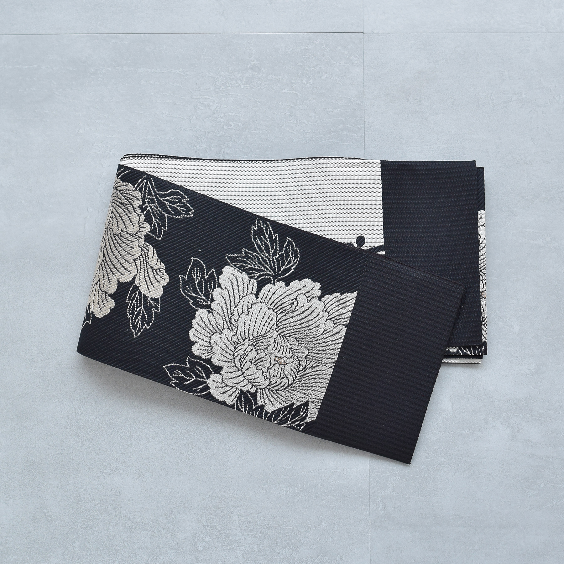 半幅帯　博多織　リバーシブル　博多小袋帯　牡丹柄　6698 半幅帯博多織リバーシブル博多小袋帯牡丹柄5972