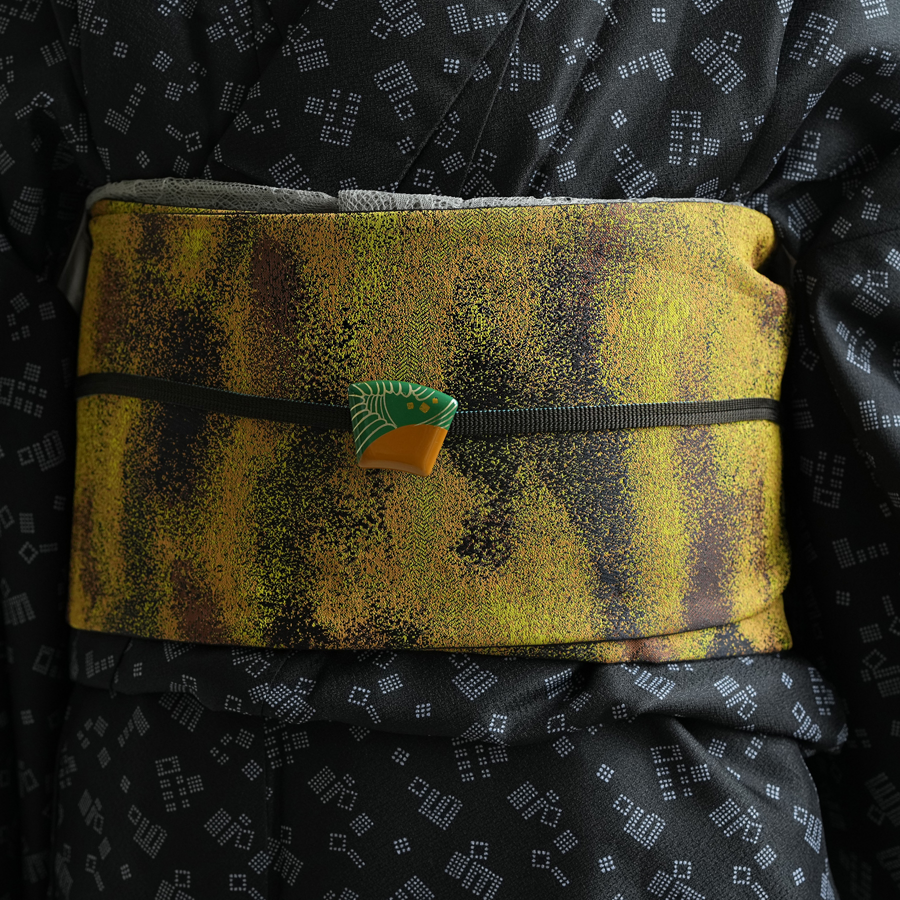 帯 半幅帯 単品 ニコアンティーク シムーン・サフラン 数量限定 浴衣