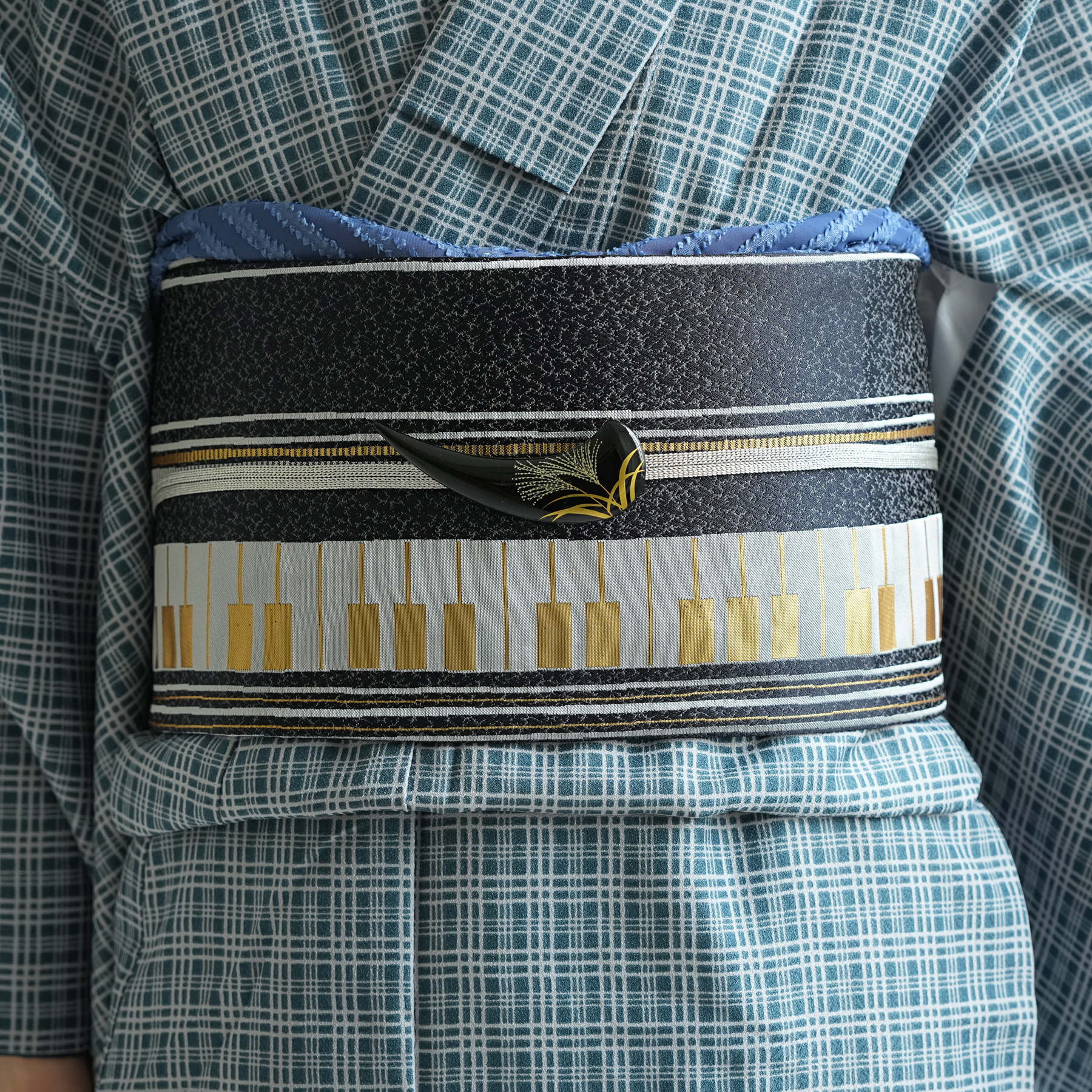 ◆新品未使用◆アデリアレトロ ◆ニコアンティーク リバーシブル 半幅帯 半幅帯 リバーシブル ニコアンティーク 竹林と虎 ブラック 帯単品 数量