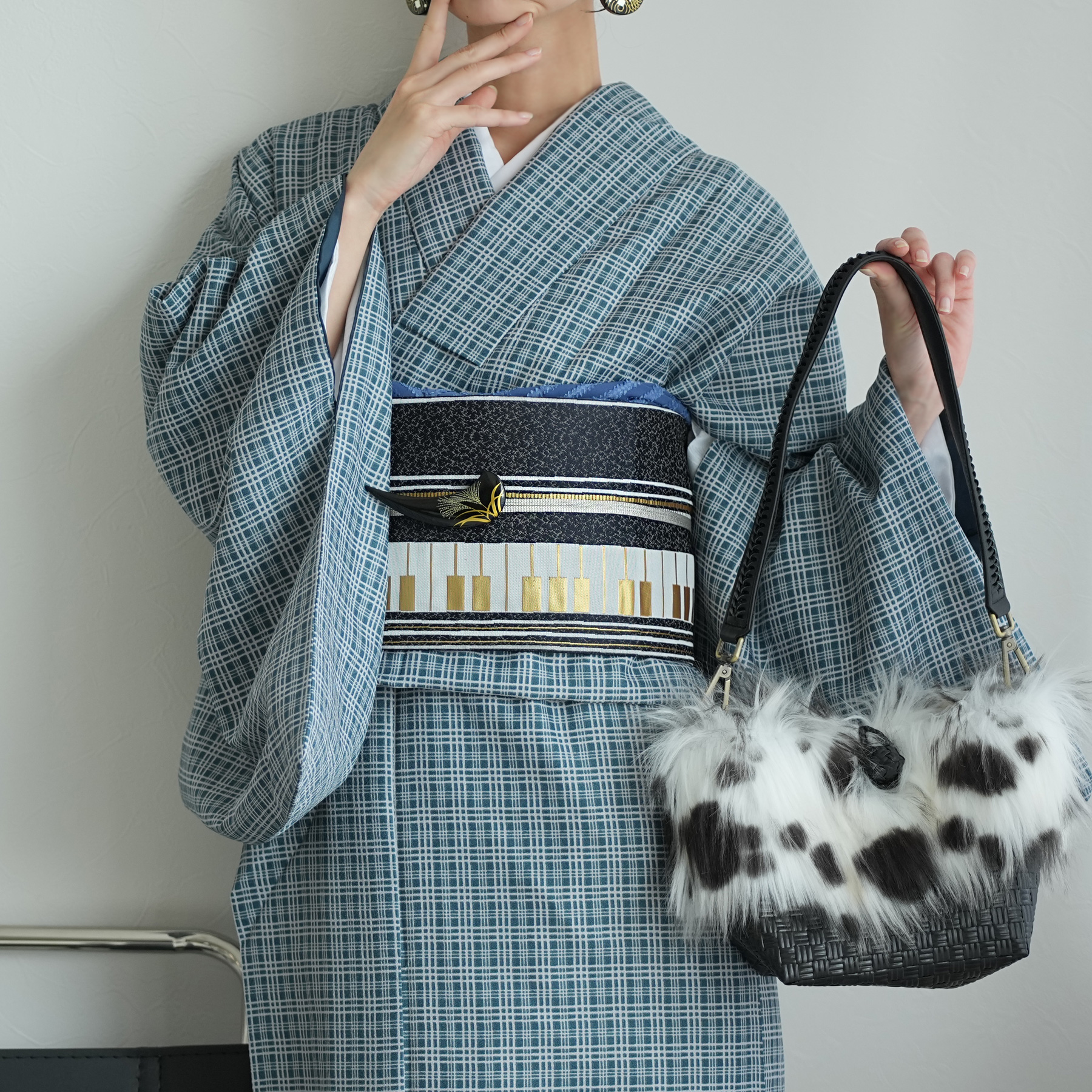 帯 半幅帯 単品 ニコアンティーク ピアノフォルテ 数量限定 着物 小紋