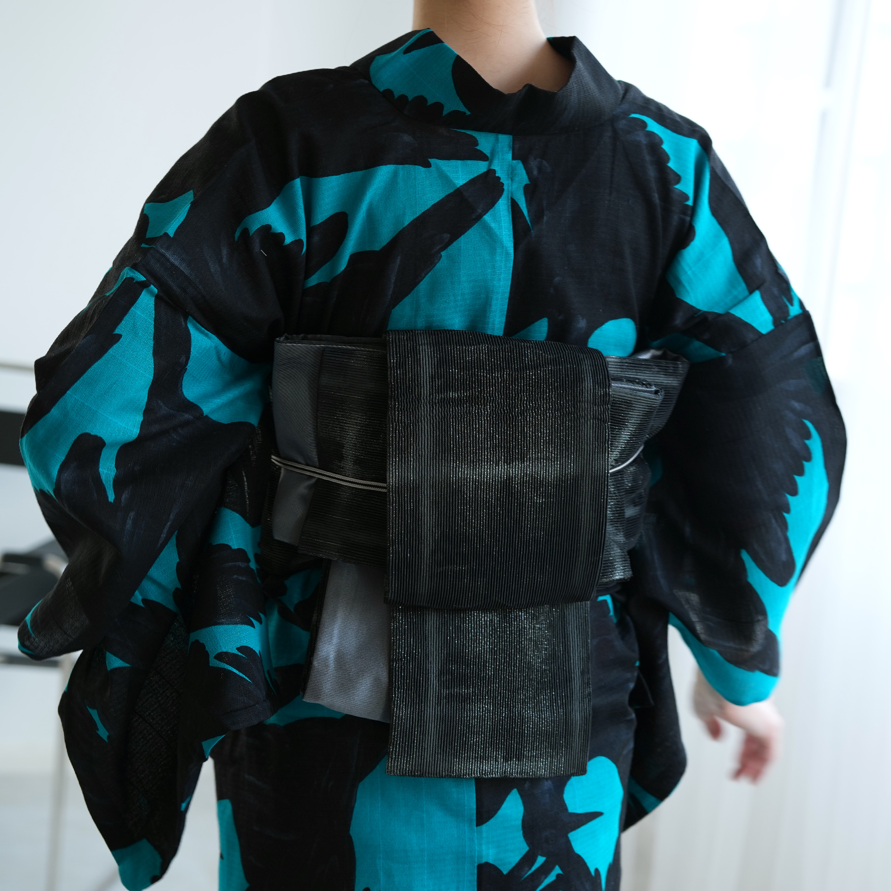 誉田屋源兵衛 半幅帯 単品 微乃火 黒鼡 帯の誉田屋謹製 レディース