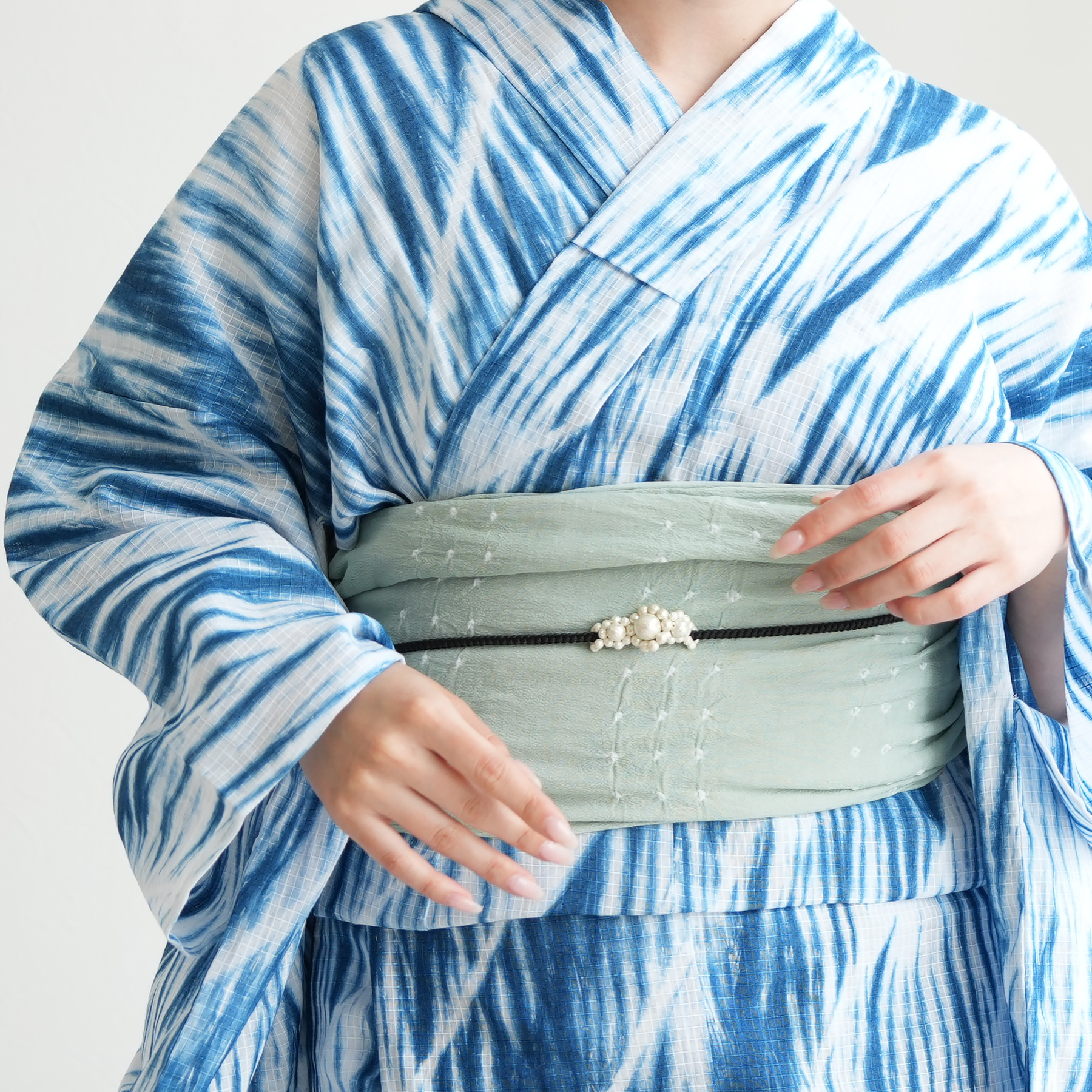 *着物反物*　疋田柄と竹縞柄　大人の兵児帯　半幅帯　長尺465cm 着物反物* 疋田柄と竹縞柄 大人の兵児帯 半幅帯 長尺465cm 着物反物