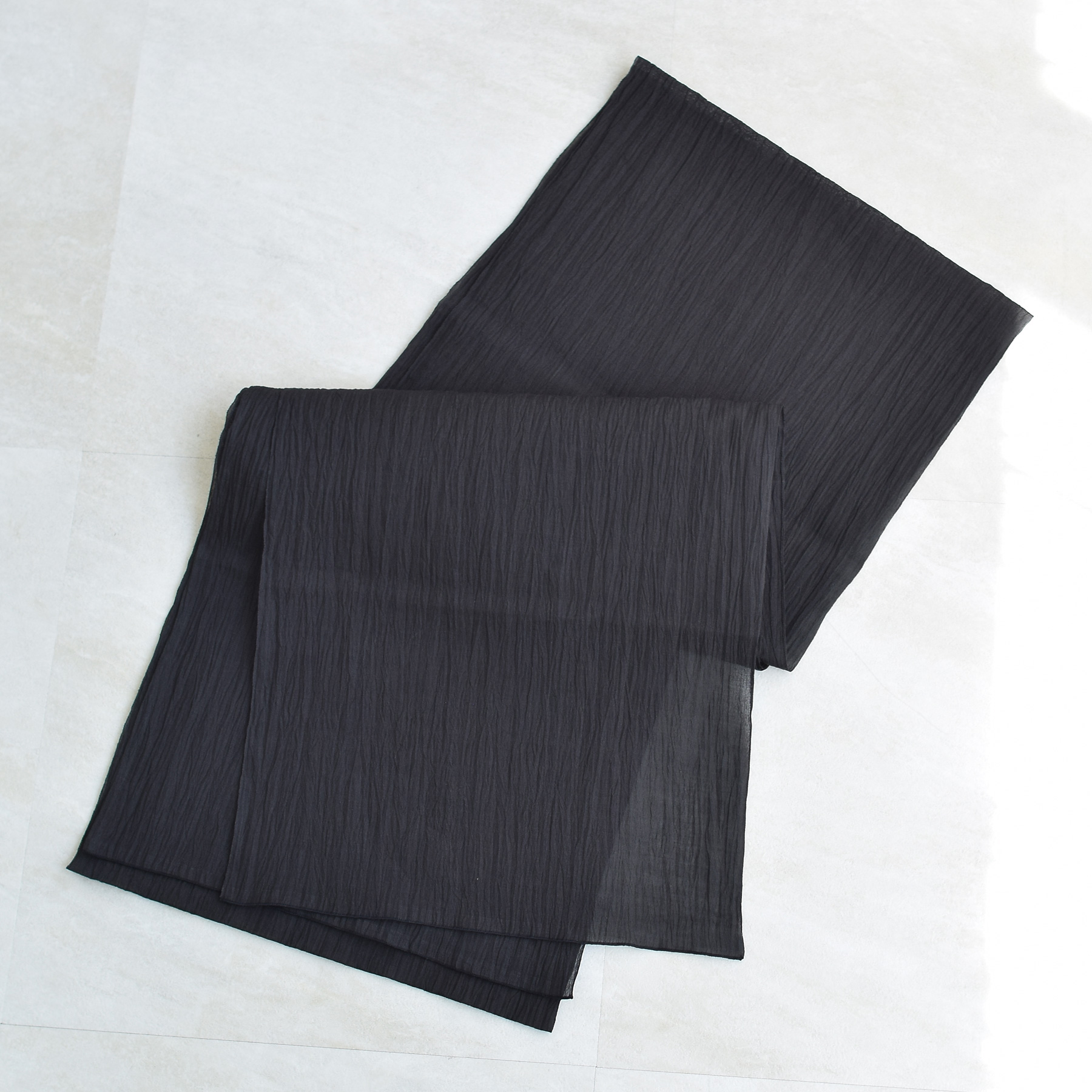 utatane 兵児帯 浴衣 本麻 小千谷縮兵児帯 黒 越後小千谷本麻織物