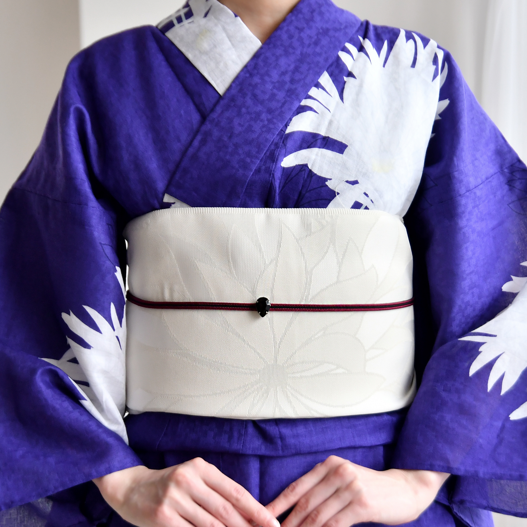 utatane 兵児帯 浴衣 大人 兵児帯単品 紋紗織 大輪の菊・クリーム 日本