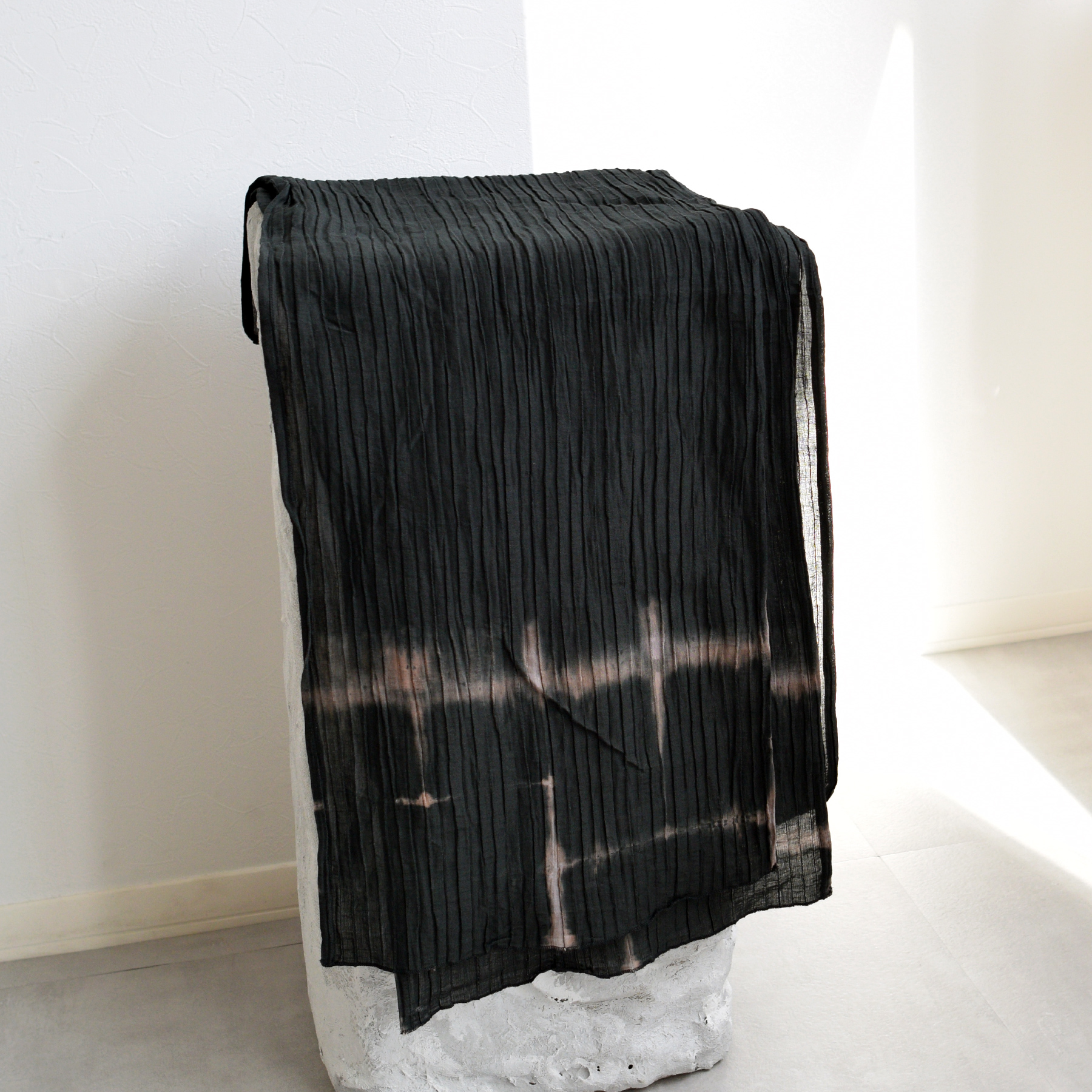 誉田屋源兵衛 兵児帯 浴衣 ラミーコットン絞り兵児帯 墨流し格子 帯の