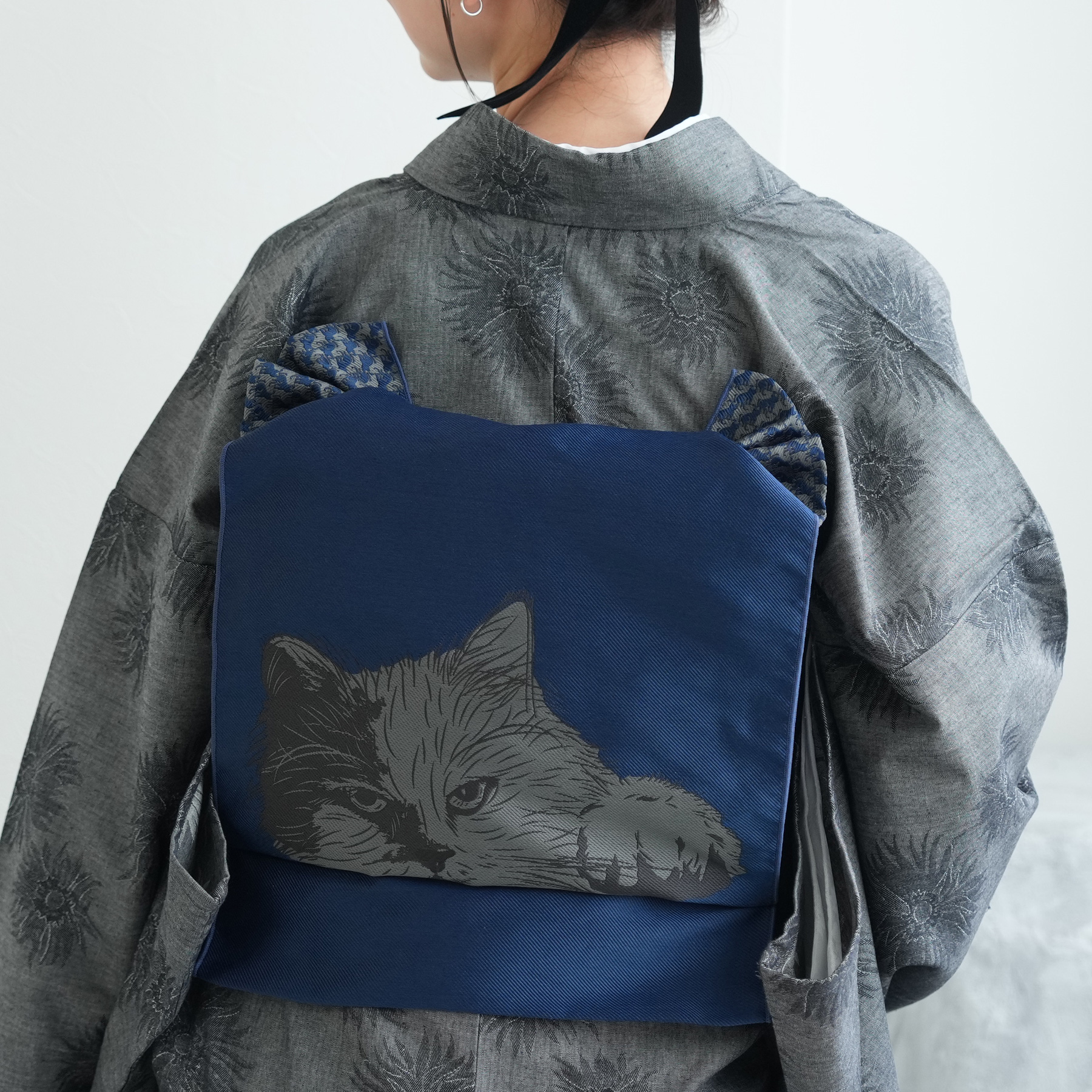 浴衣用猫柄マジックテープ飾り帯プラスサイズ 浴衣用猫柄マジックテープ飾り帯プラスサイズ 浴衣用猫柄