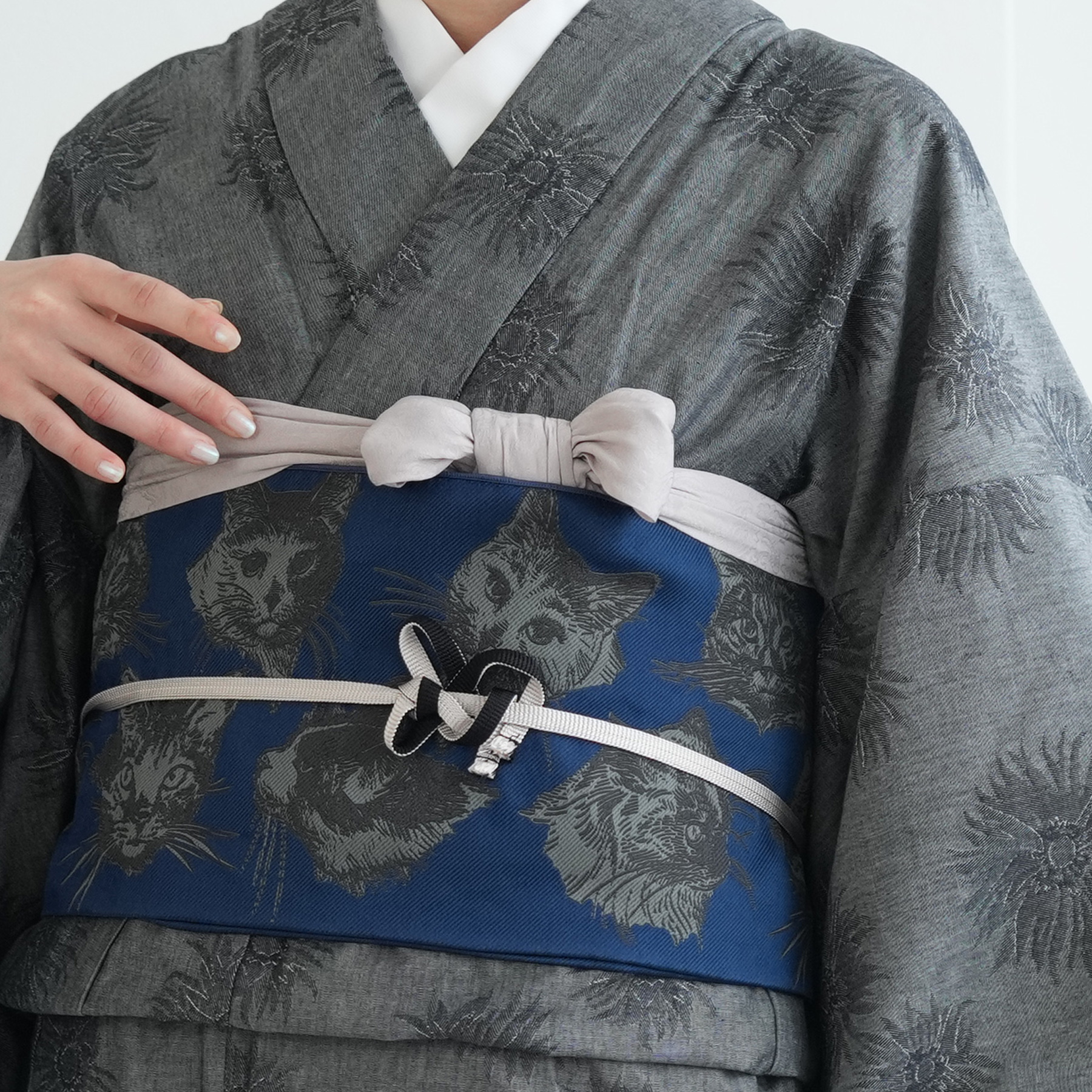 作り帯 レディース ニコアンティーク ペルシャ 猫 CAT 猫作り帯