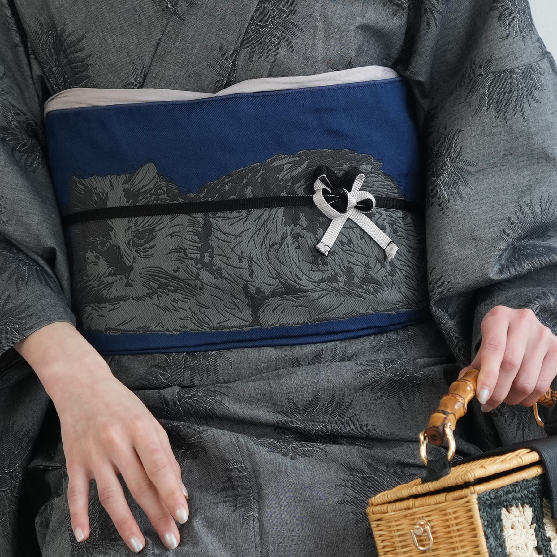 作り帯 レディース ニコアンティーク ペルシャ 猫 CAT 猫作り帯