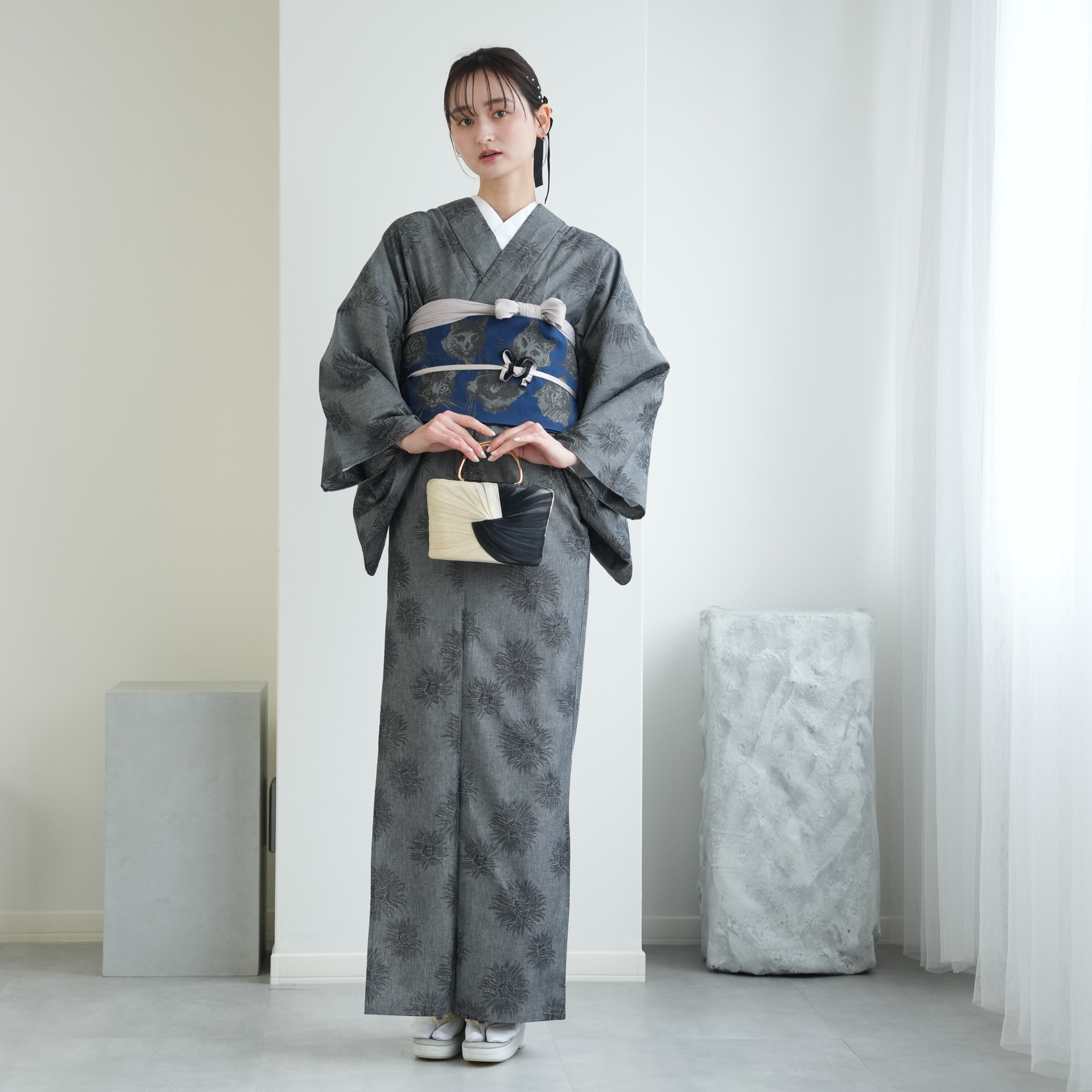 作り帯 レディース ニコアンティーク ペルシャ 猫 CAT 猫作り帯