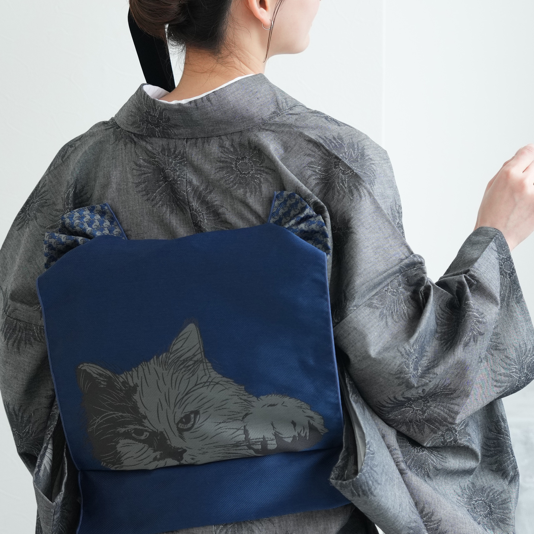 作り帯 レディース ニコアンティーク ペルシャ 猫 CAT 猫作り帯