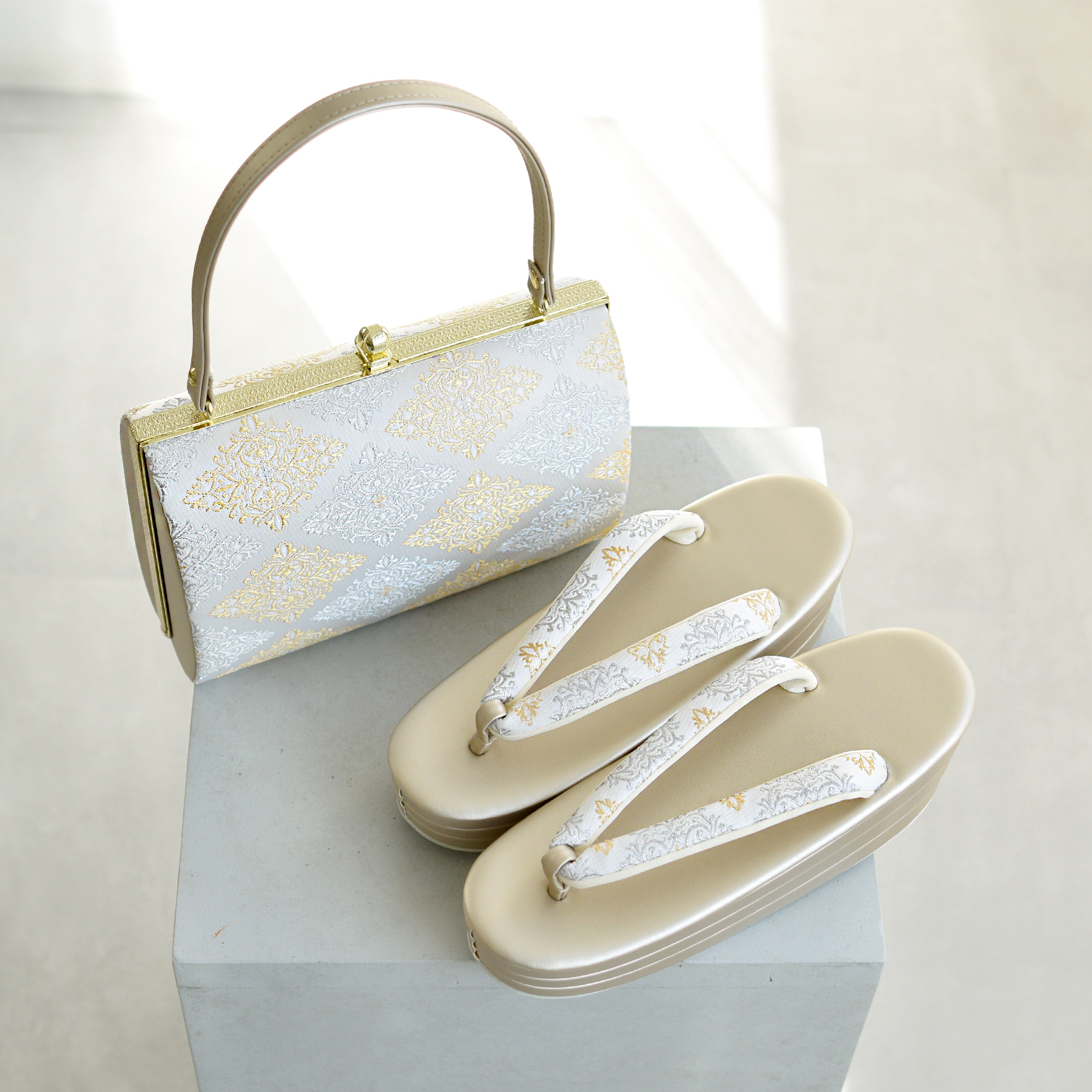 utatane 草履バッグ セット 留袖 振袖 草履バッグセット 瑞祥菱・白金