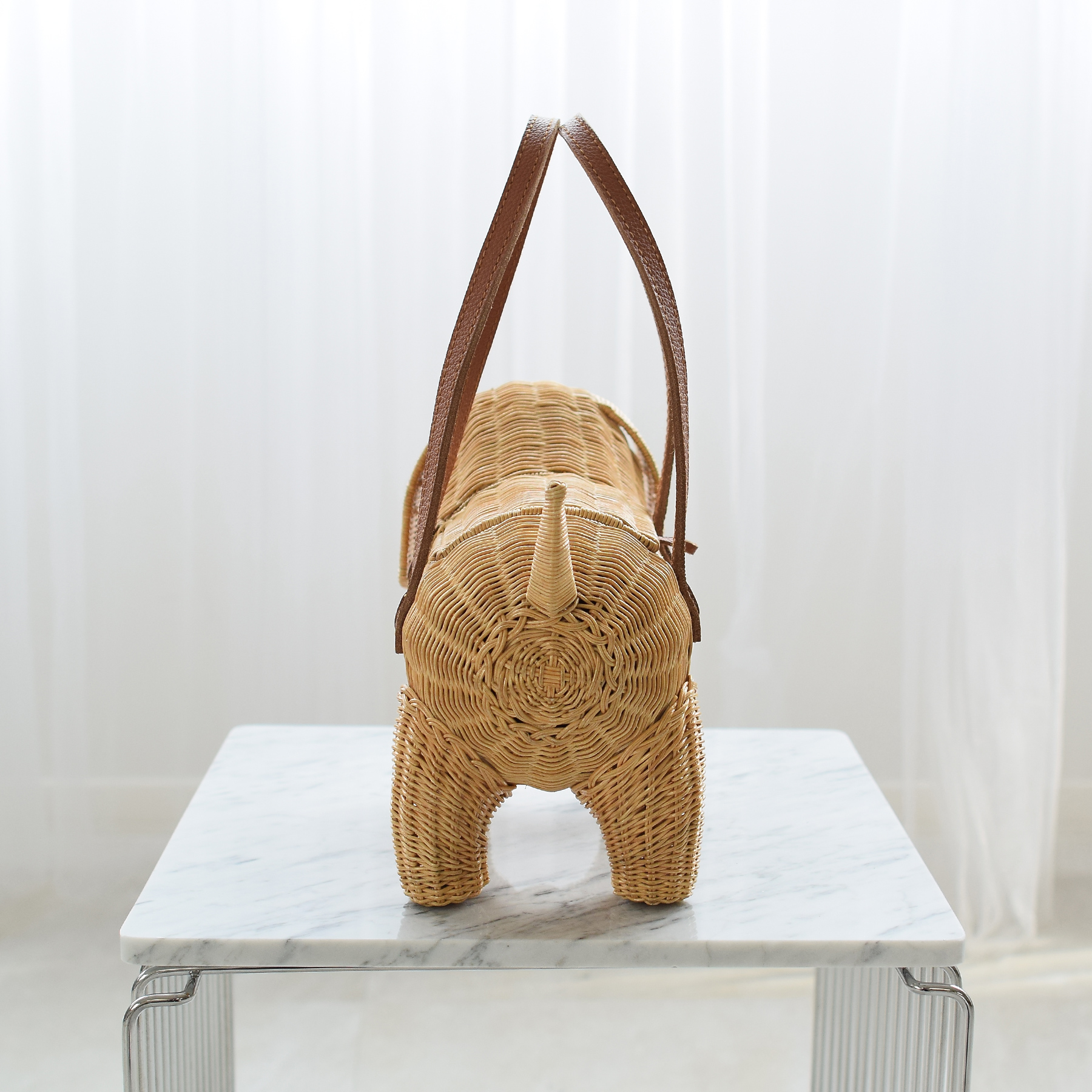 カゴバッグ utatane 犬 ラタンウィッカー 籐編み 単品 かごバッグ 籠