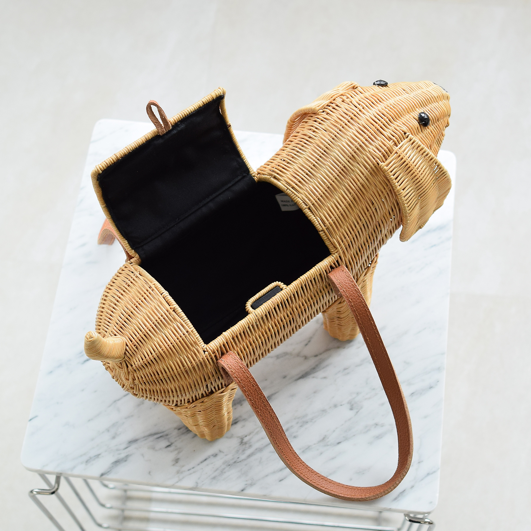 カゴバッグ utatane 犬 ラタンウィッカー 籐編み 単品 かごバッグ 籠