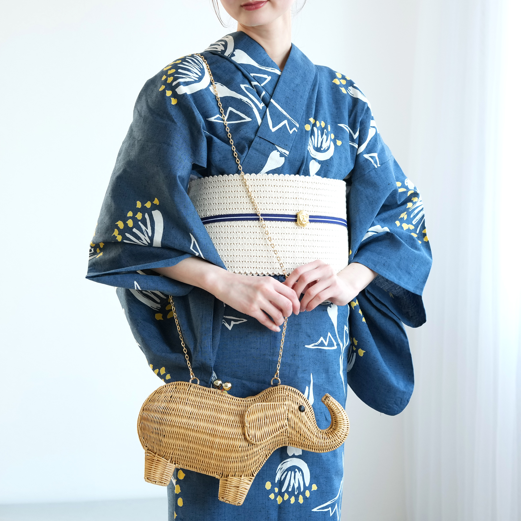 カゴバッグ utatane 籐カゴバッグ バッグ単品 エレファント 象
