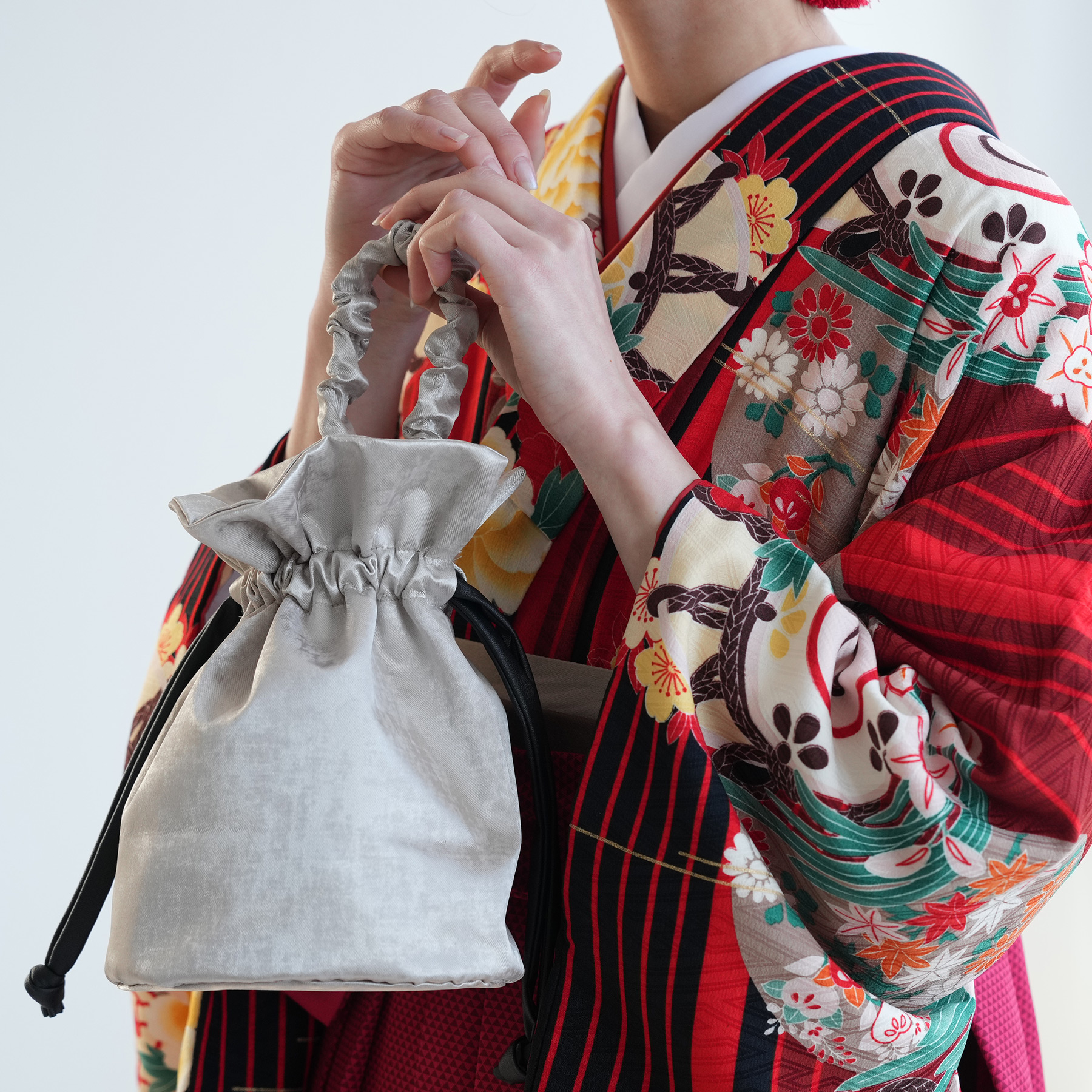 utatane 巾着バッグ おしゃれ レザー調コード 普段使い 袴 浴衣