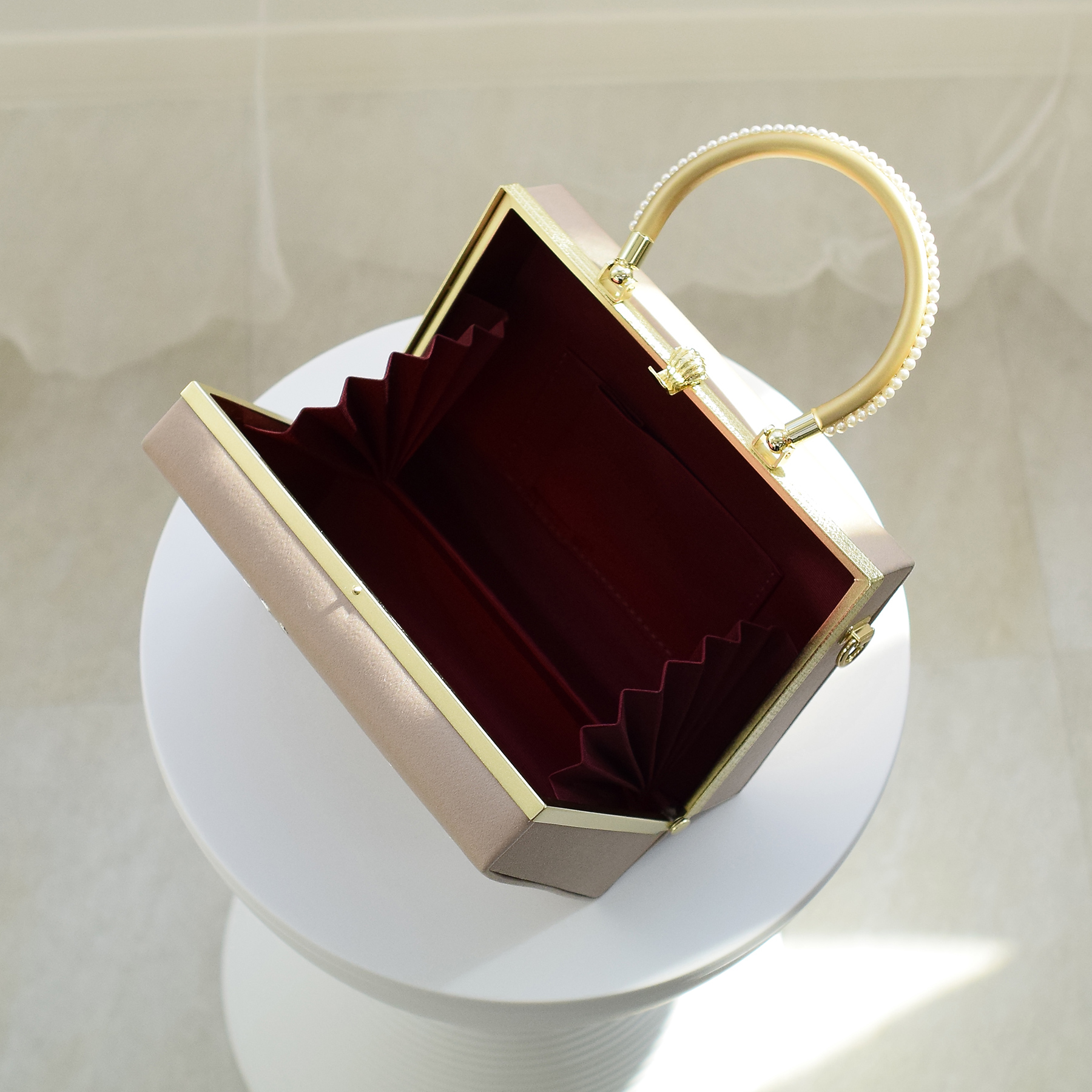 バッグ 成人式 パールハンドル 山茶花刺繍バッグ 日本製 礼装 振袖