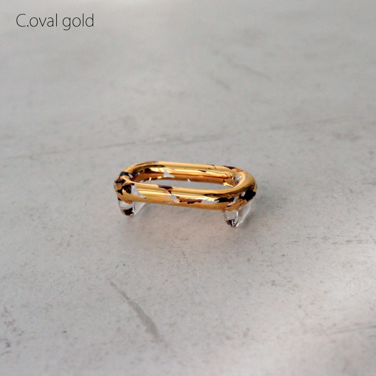 帯留め ガラス BELLEZZA Glass Jewelry レトロ メタリック クリア